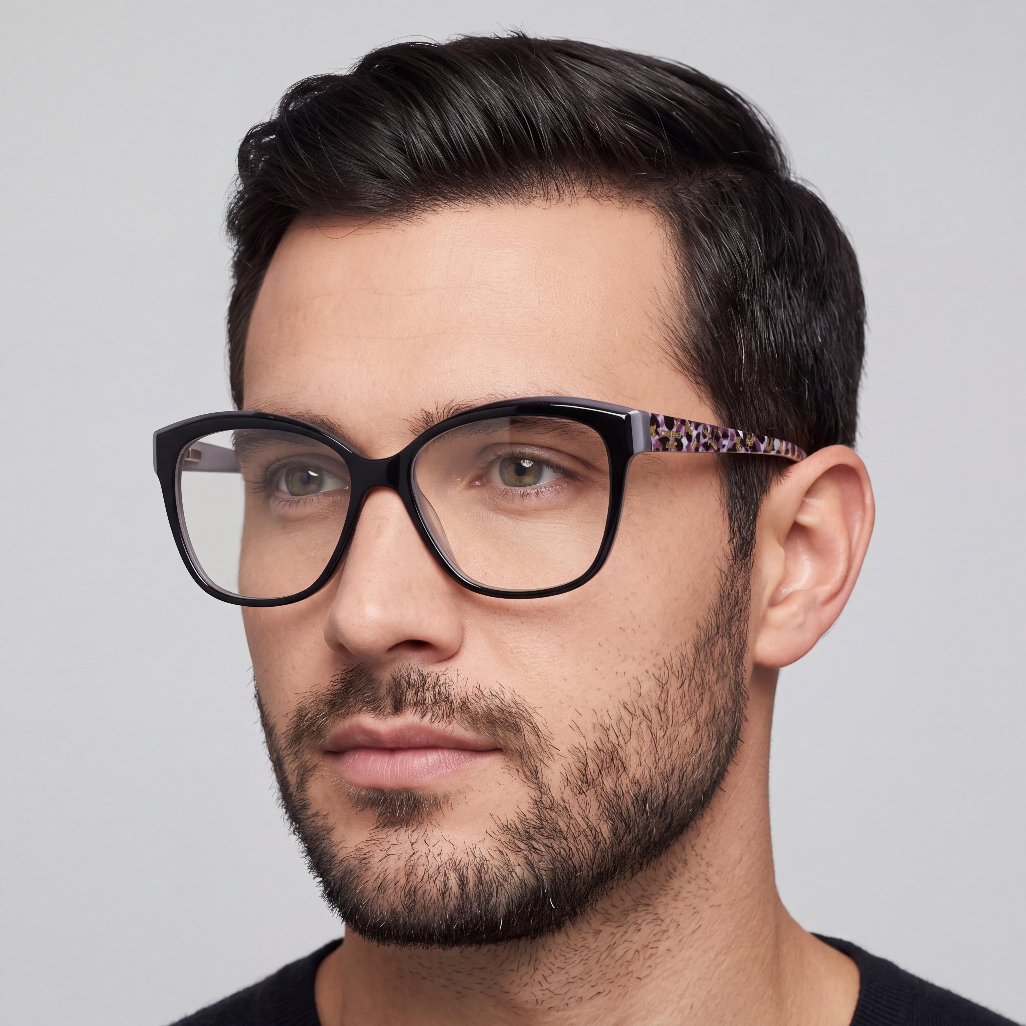Gafas para hombre bebe Bb5214 con montura de metal y lentes transparentes de policarbonato, negro azabache, 54 mm, Photo 4