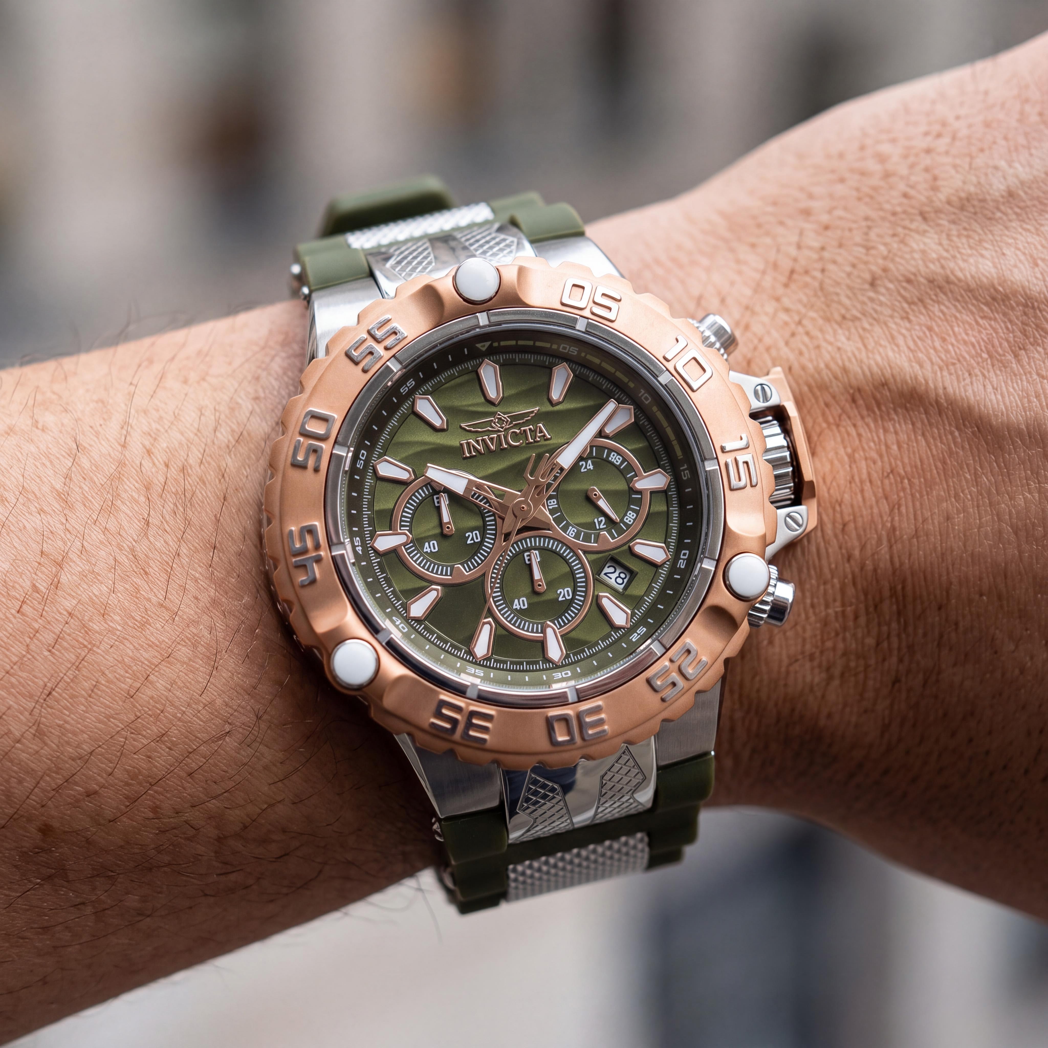 Invicta Subaqua - Poseidon 48555 Men's Stainless Steel Green Dial Chronograph Quartz 55mm Watch, Photo 3