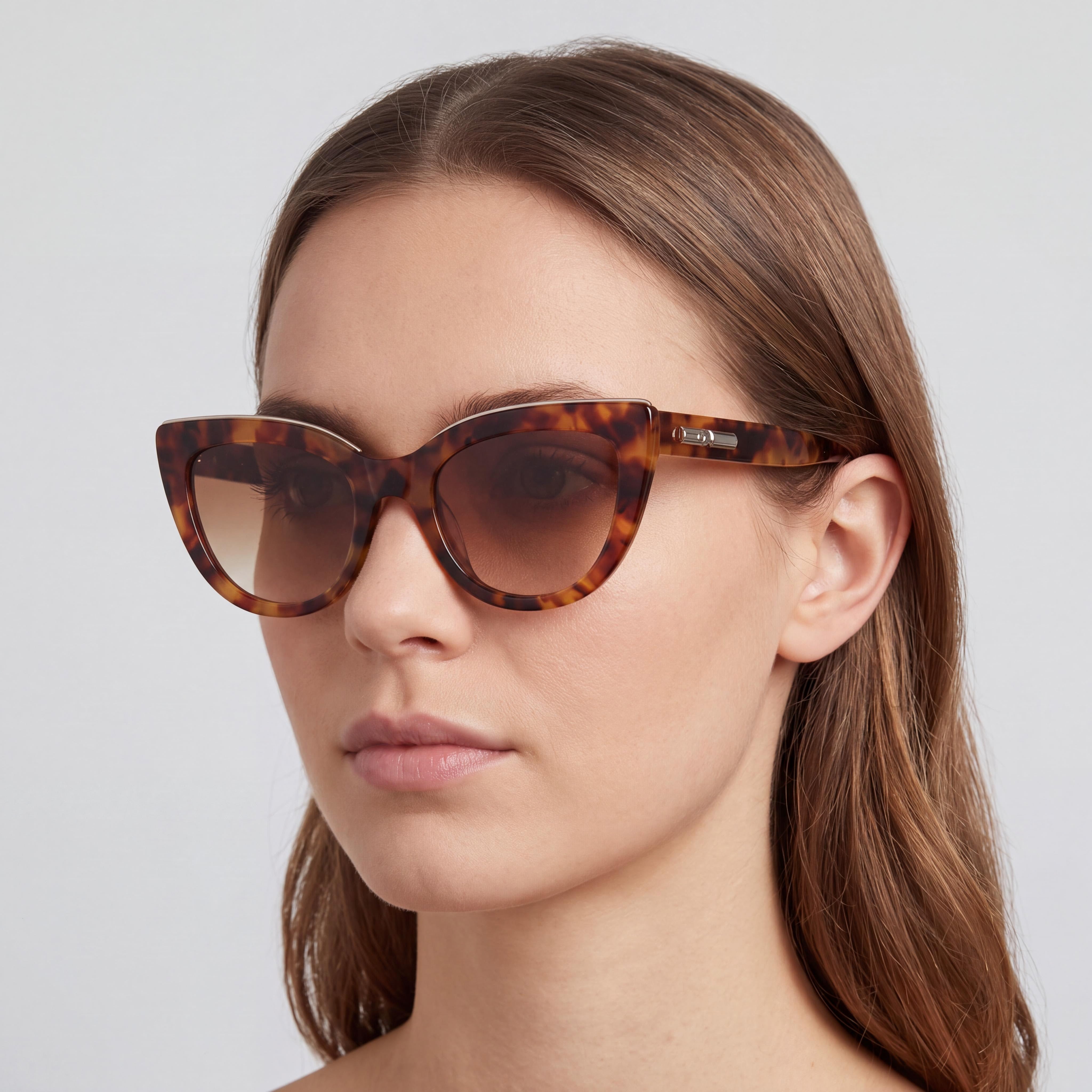 Longchamp Classic Vintage Havana Titanium Frame Women's Non-Polarized UV Protection Sunglasses 51mm, Photo 4
