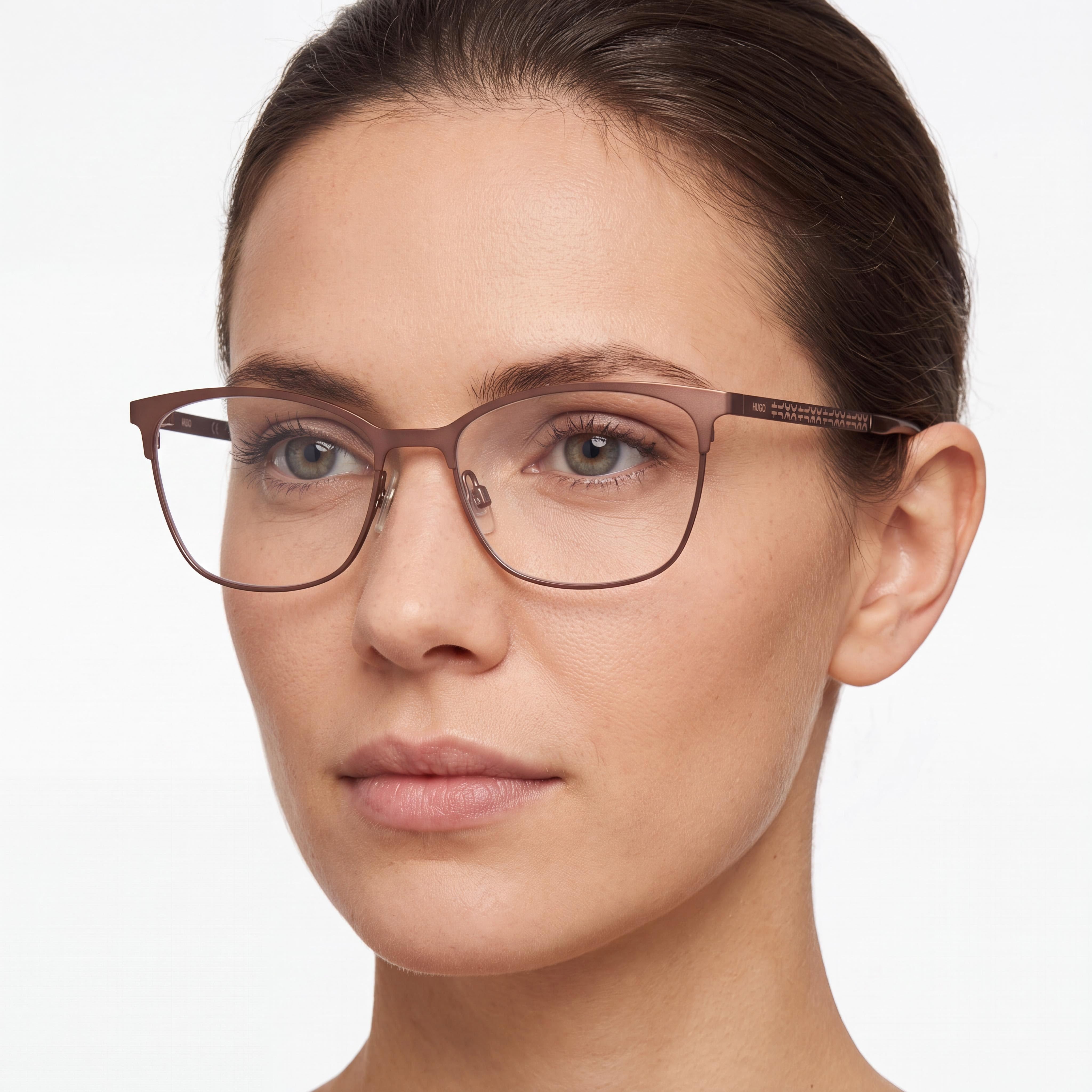 Hugo Boss Cat-eye Women's Matt Brown Alloy Steel Eyeglasses Lens Width 54mm, Bridge Width 16mm, Temple Length 145mm, Photo 4