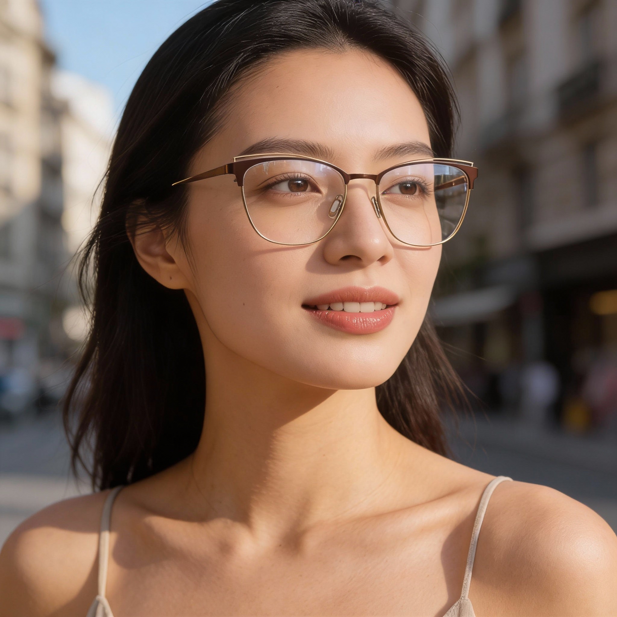 Gafas de sol Flexon W3100 para mujer con montura de acetato marrón y lentes de policarbonato polarizado marrón de 53 mm, Photo 3