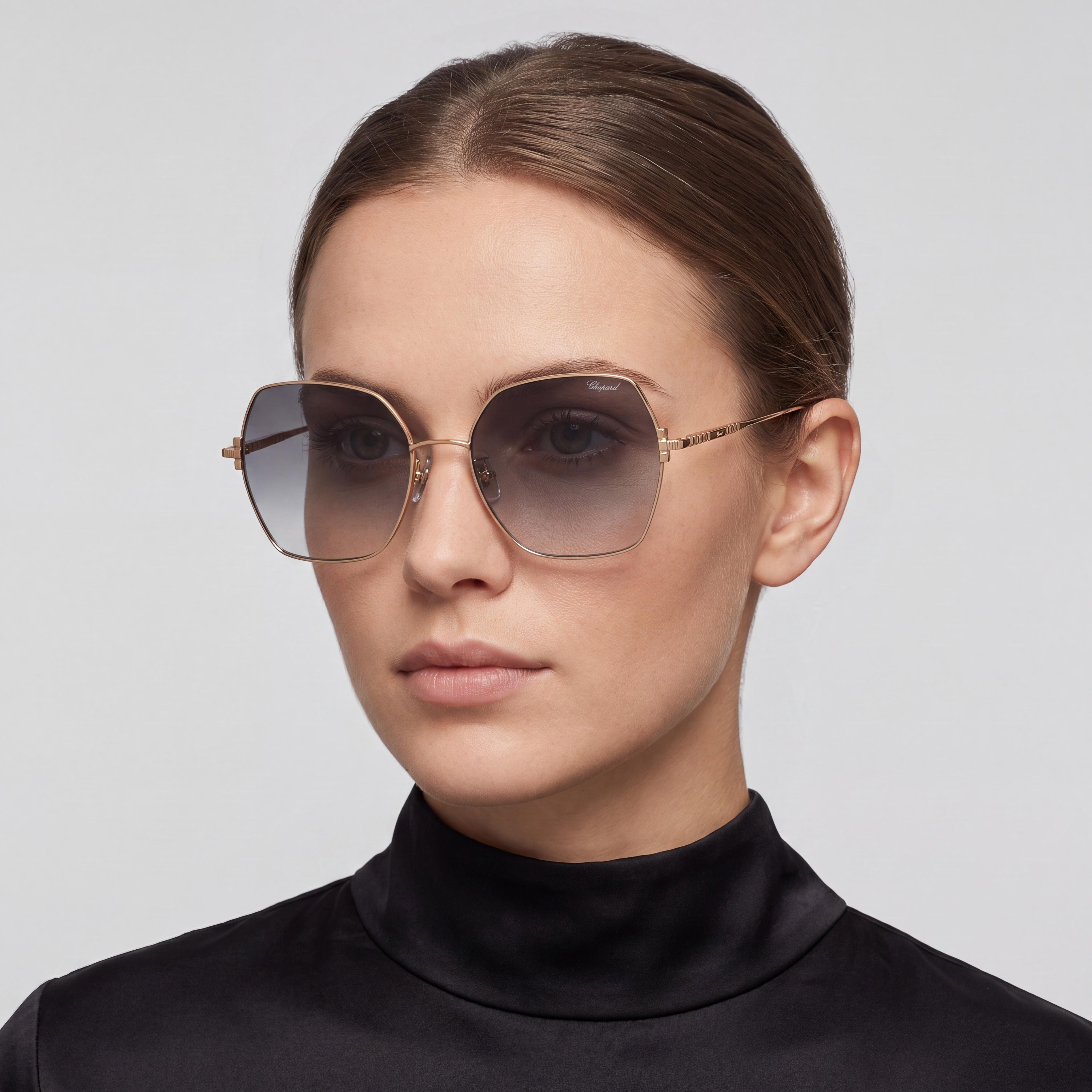 Chopard Schl02m Women's Titanium Rose Gold Gradient Sunglasses 57mm, Photo 5