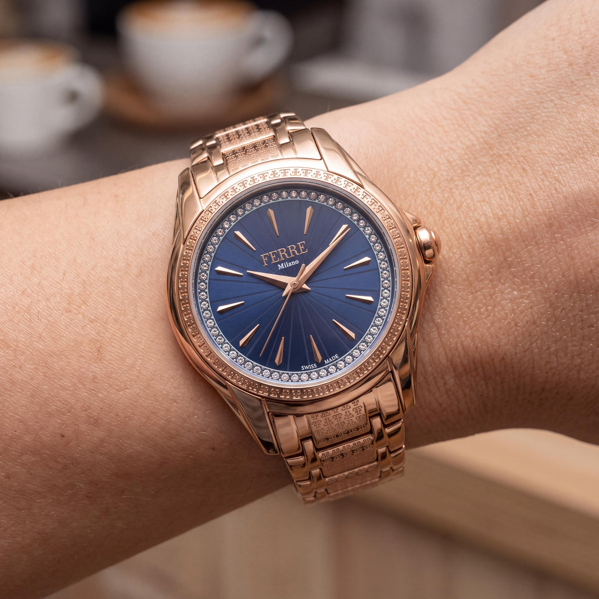 Ferre Milano Women's Quartz Movement Rose Gold Stainless Steel Water Resistant Watch, Photo 3