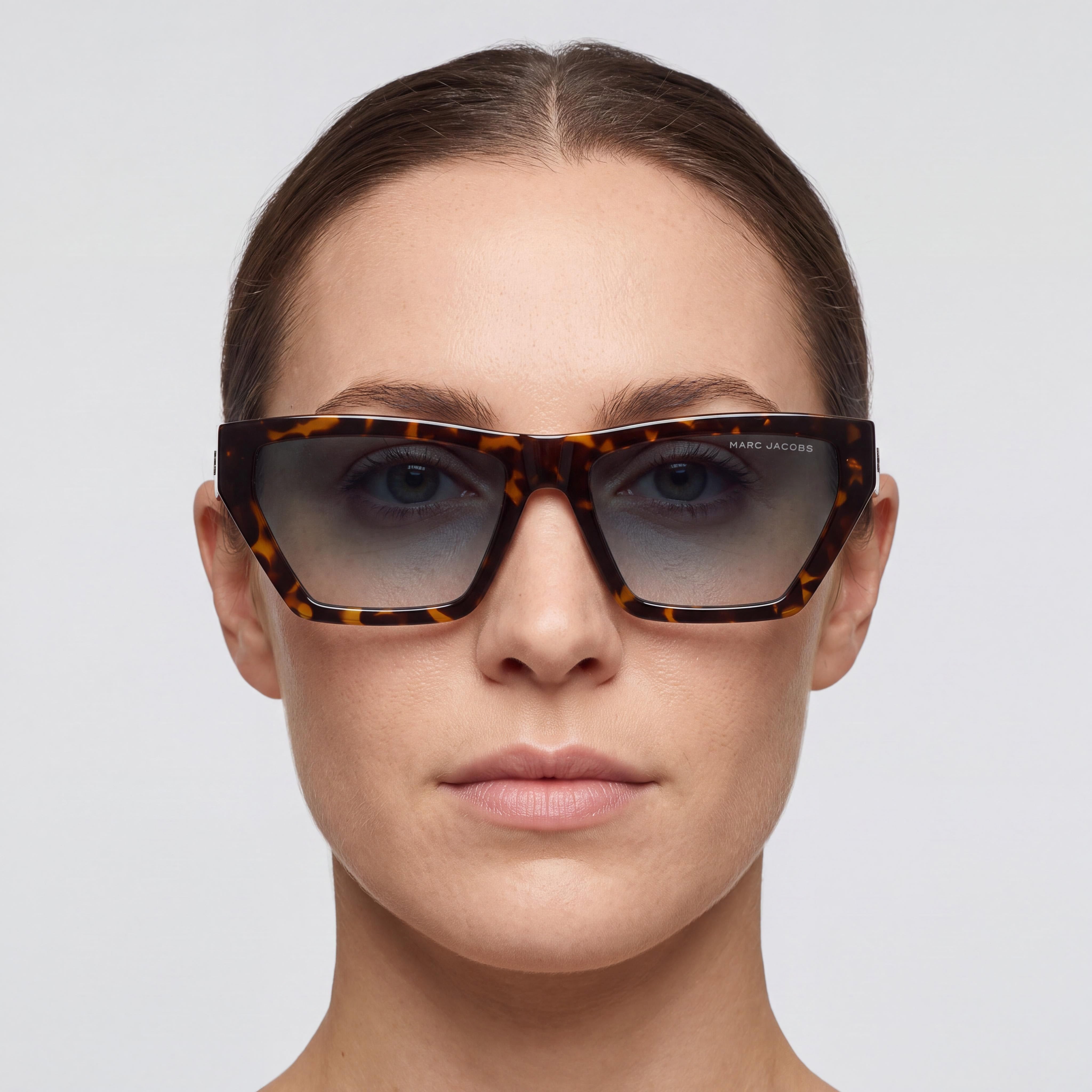 Gafas de sol Marc Jacobs MARC 657/S clásicas de plástico para mujer, color habana con degradado azul claro y degradado azul oscuro, con protección UV, de 55-17-145 mm, Photo 4