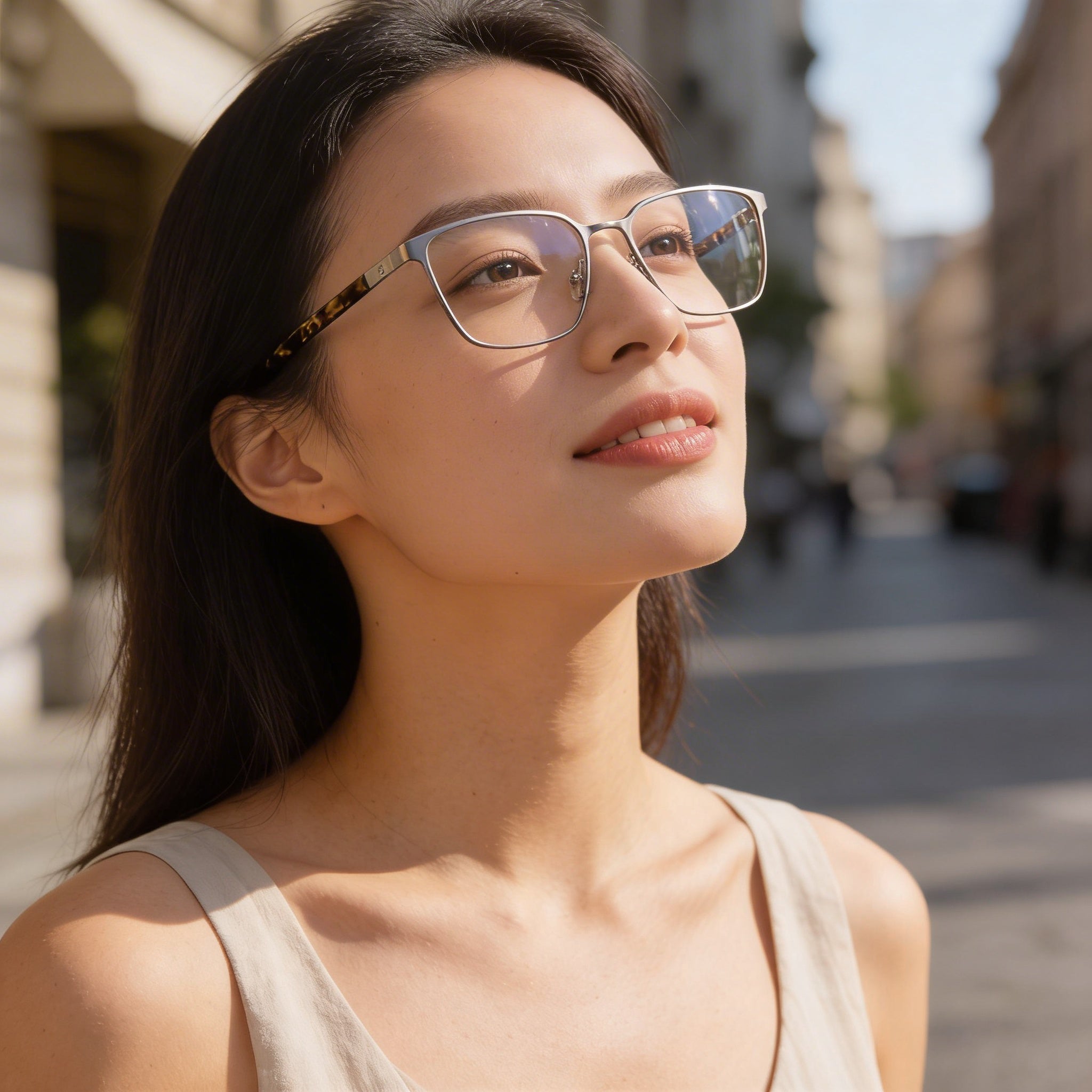 Gafas unisex Guess Gu50243 con montura metálica satinada brillante y lentes sin policarbonato de 58 mm, Photo 5