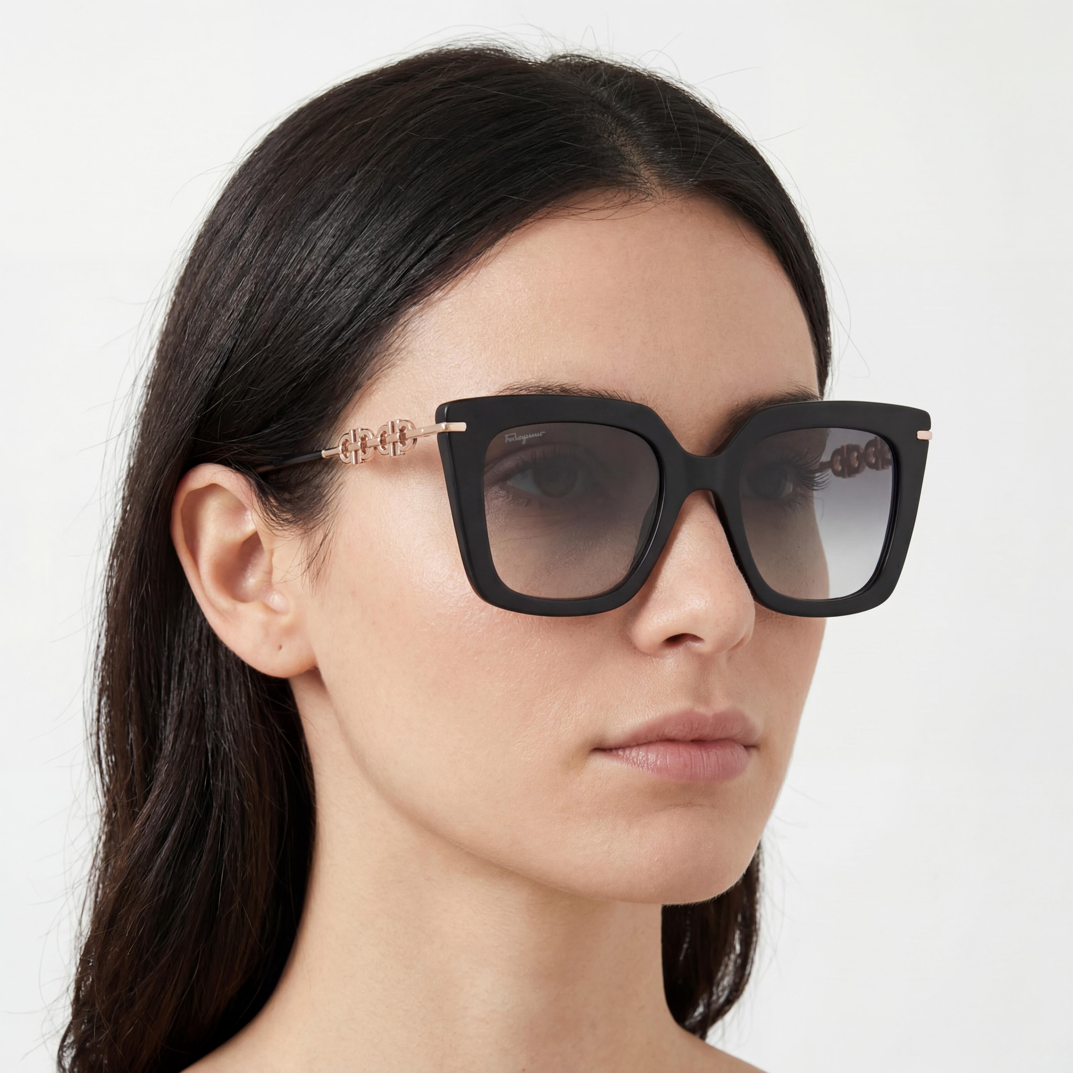 Gafas de sol cuadradas negras Ferragamo SF 1041S 001 para mujer, 51 mm, Photo 4