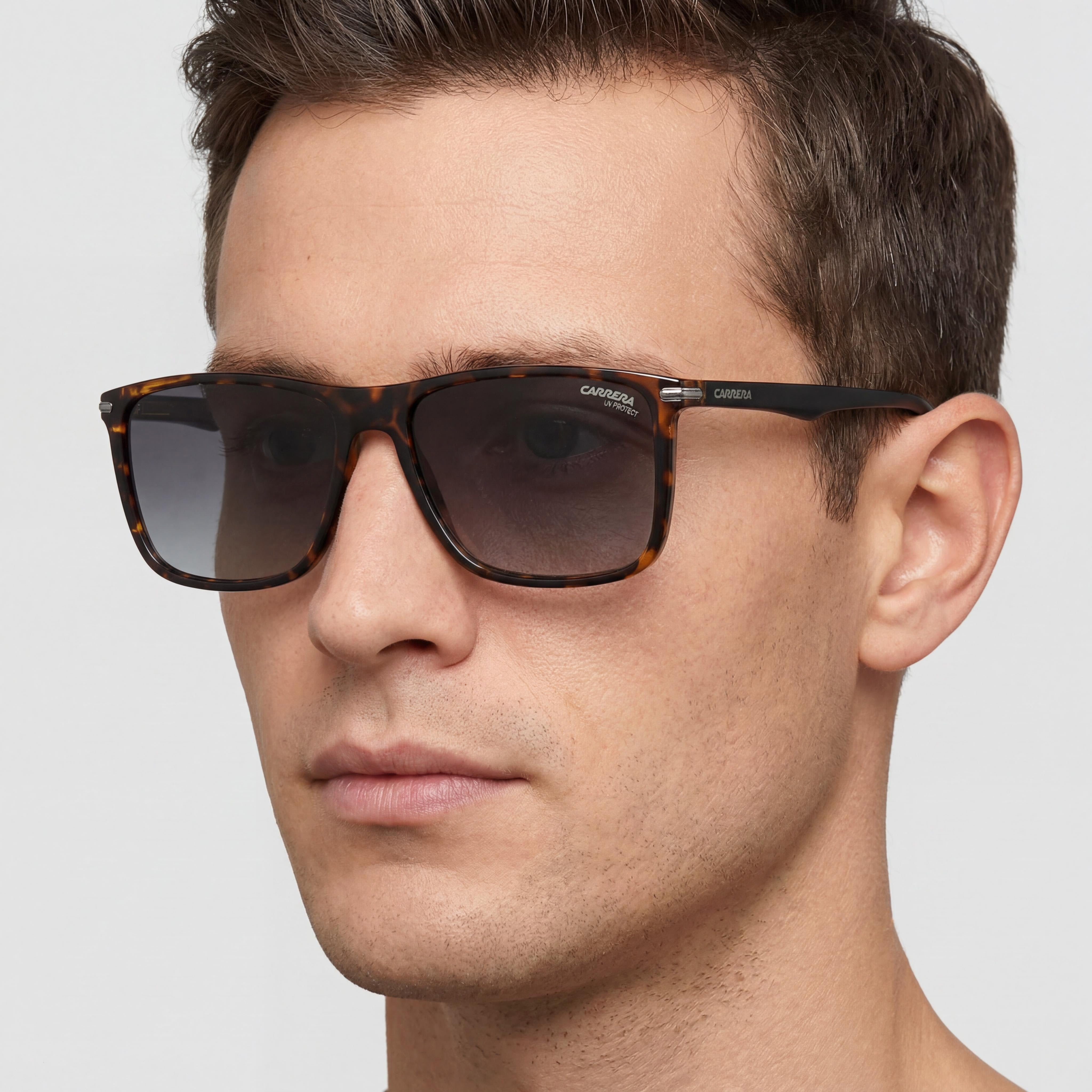 Carrera 298/S Unisex Dark Havana Injection Propionate Frame Sunglasses with Dark Grey Lenses, UV Protection, 57mm, Photo 4