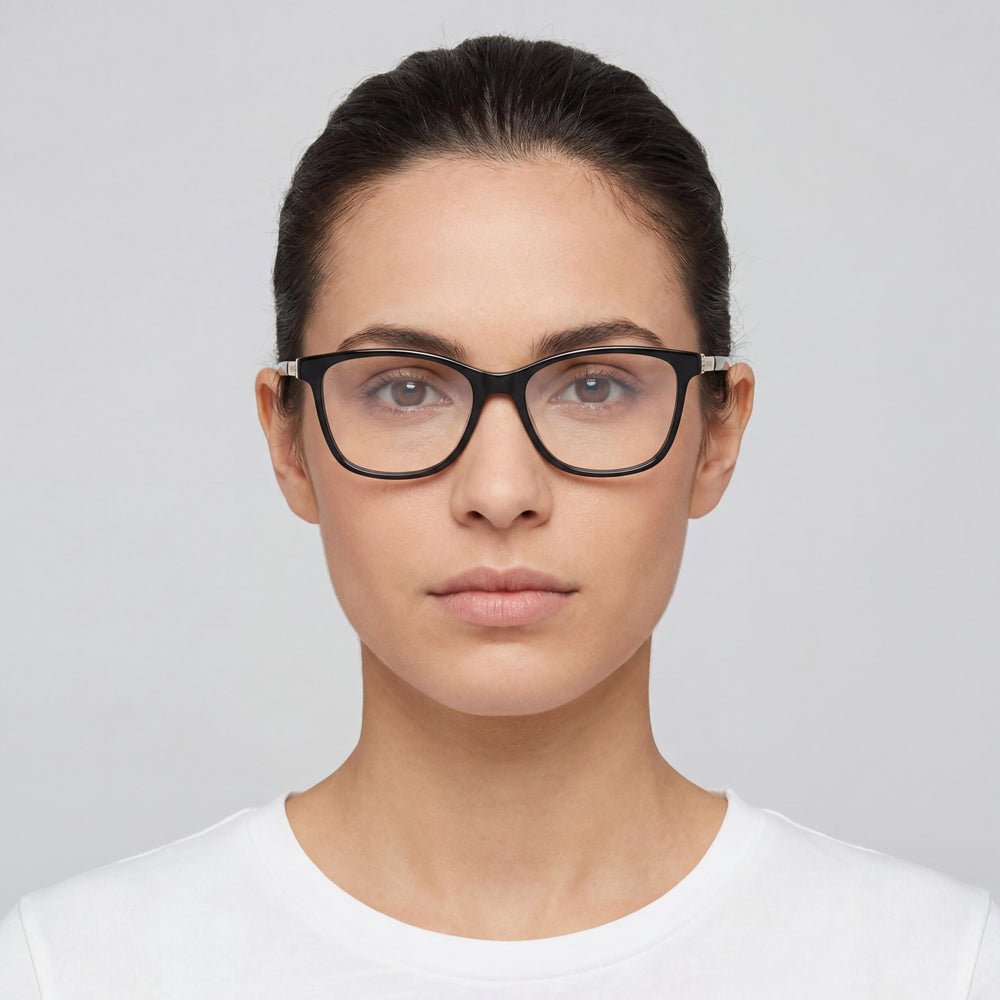 M Missoni Modern Women's Eyewear with Black Acetate Frame and Black Polycarbonate Lenses, 53mm Lens Width
