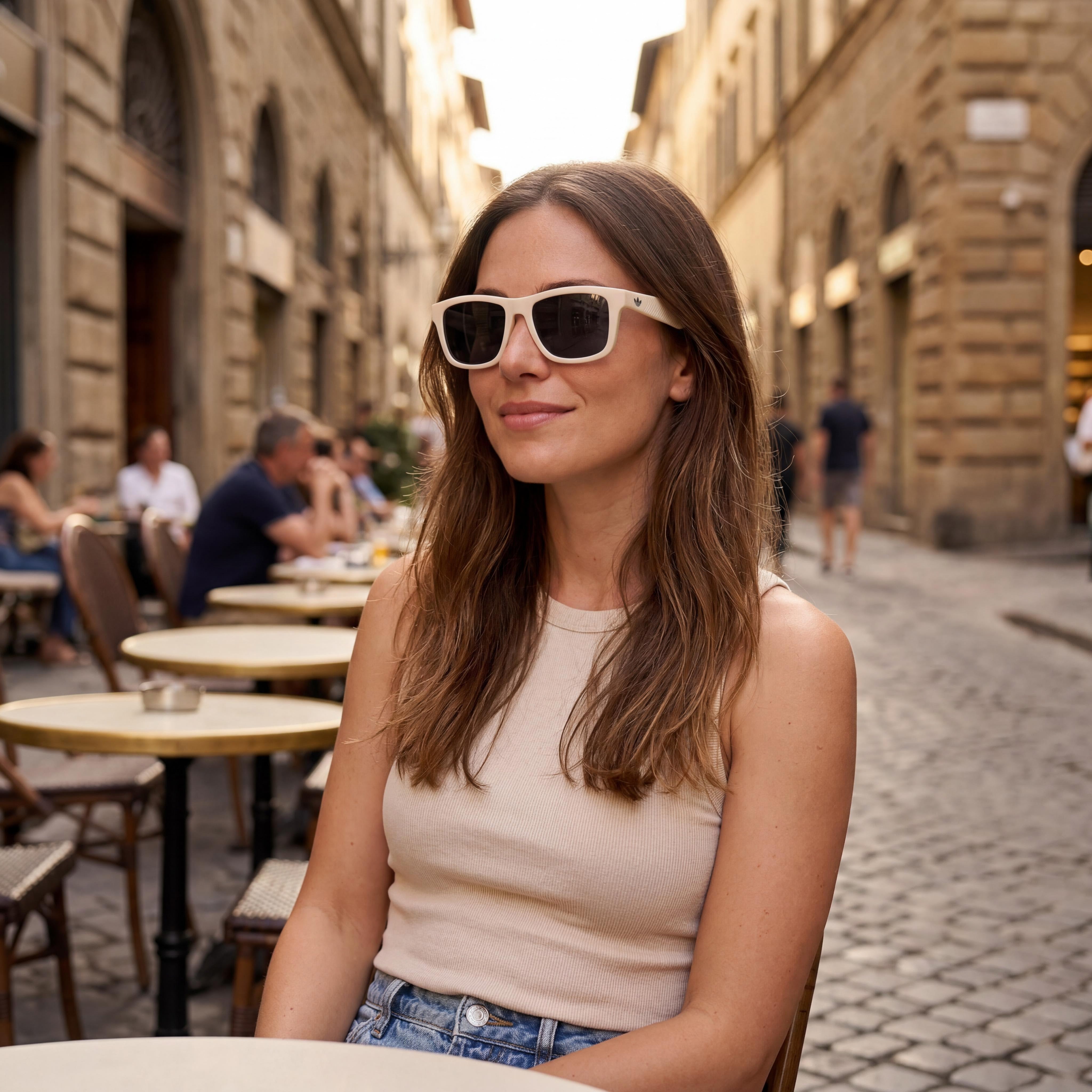adidas Originals Casual Unisex Sunglasses with Matte White Plastic Frame and Smoke Lenses 54mm Lens Width, Photo 5