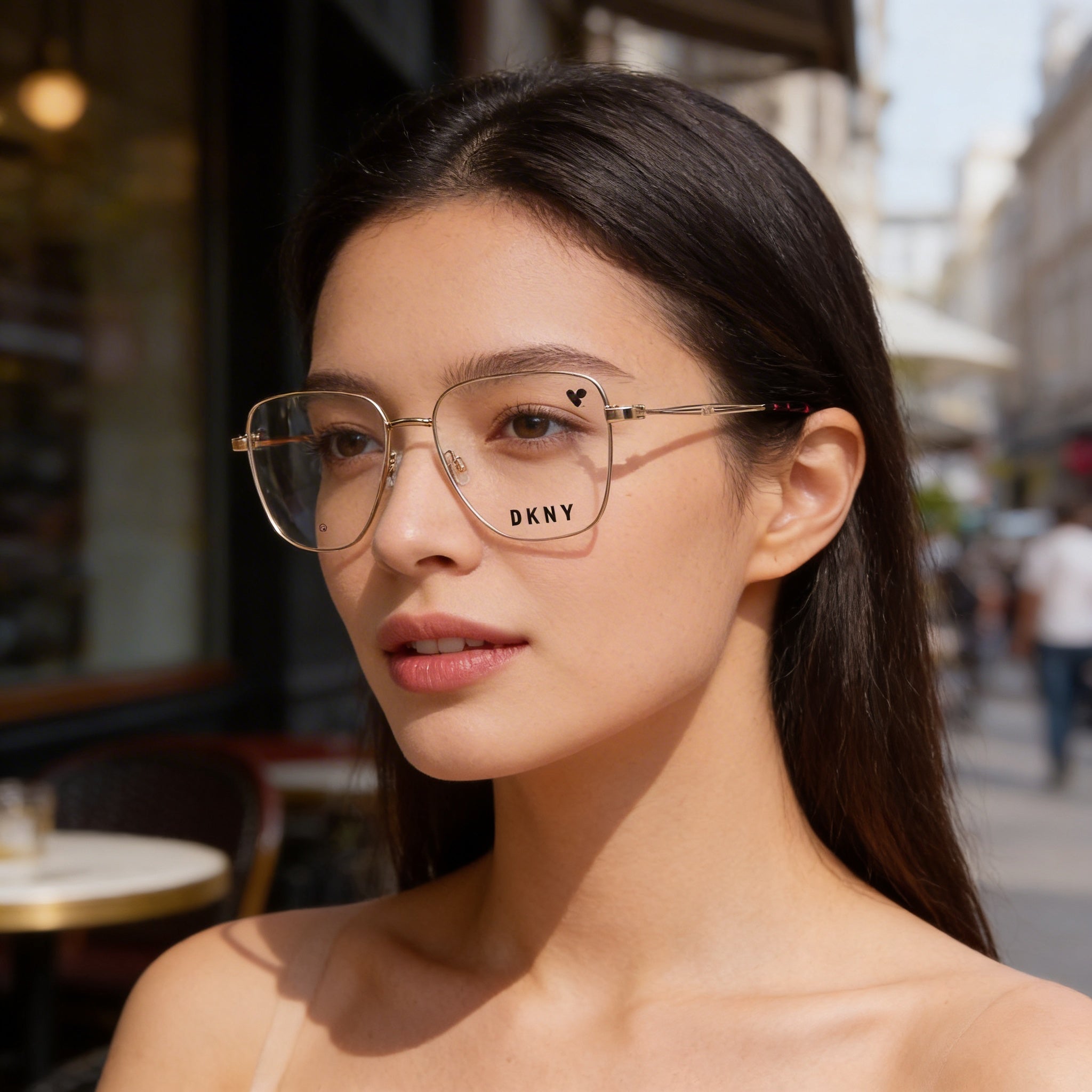DKNY DK1031 Women's Sunglasses, Propionate Frame in Rose Gold, Polycarbonate Lenses, 54mm Lens Width, Photo 4