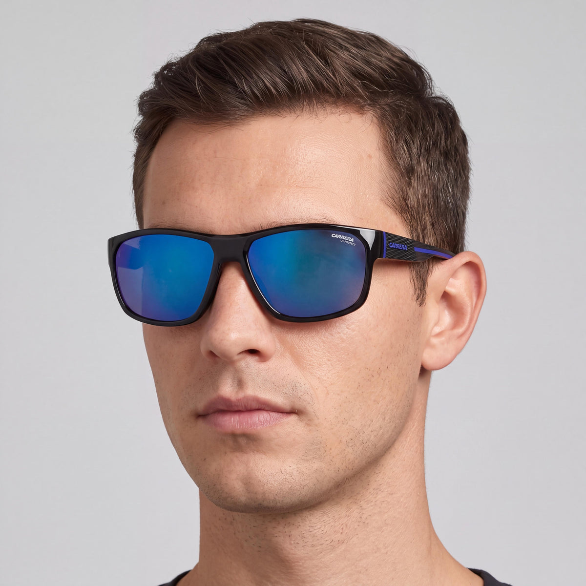 Carrera 4018/S Men's Black Blue ECO Polyamide Sunglasses Blue Multilayer 100% UV Protection 63mm, Photo 4