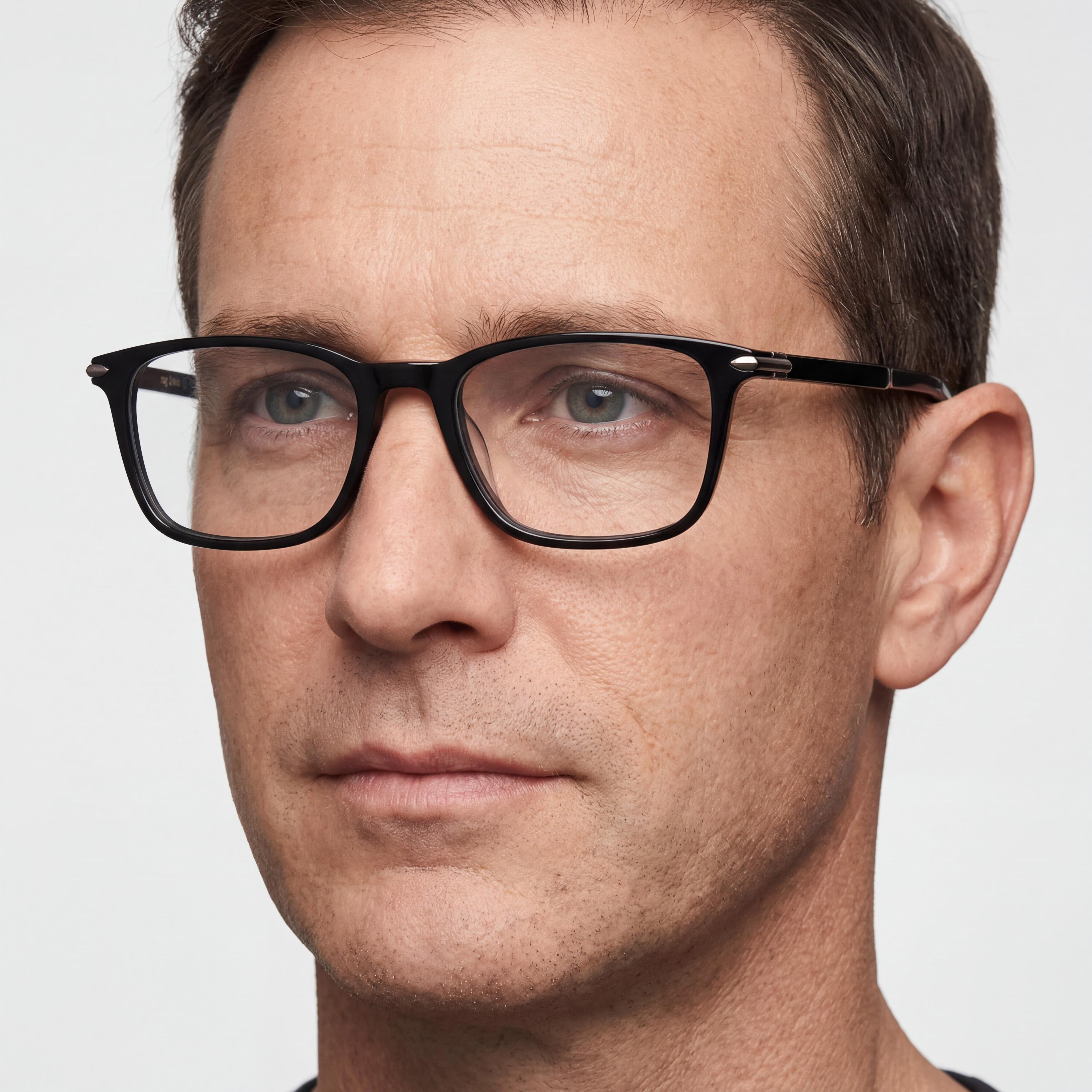 rag & bone Rnb 7016 Unisex Acetate Black Frame Eyewear with Black Polycarbonate Lenses, 53mm Lens Width, Photo 4