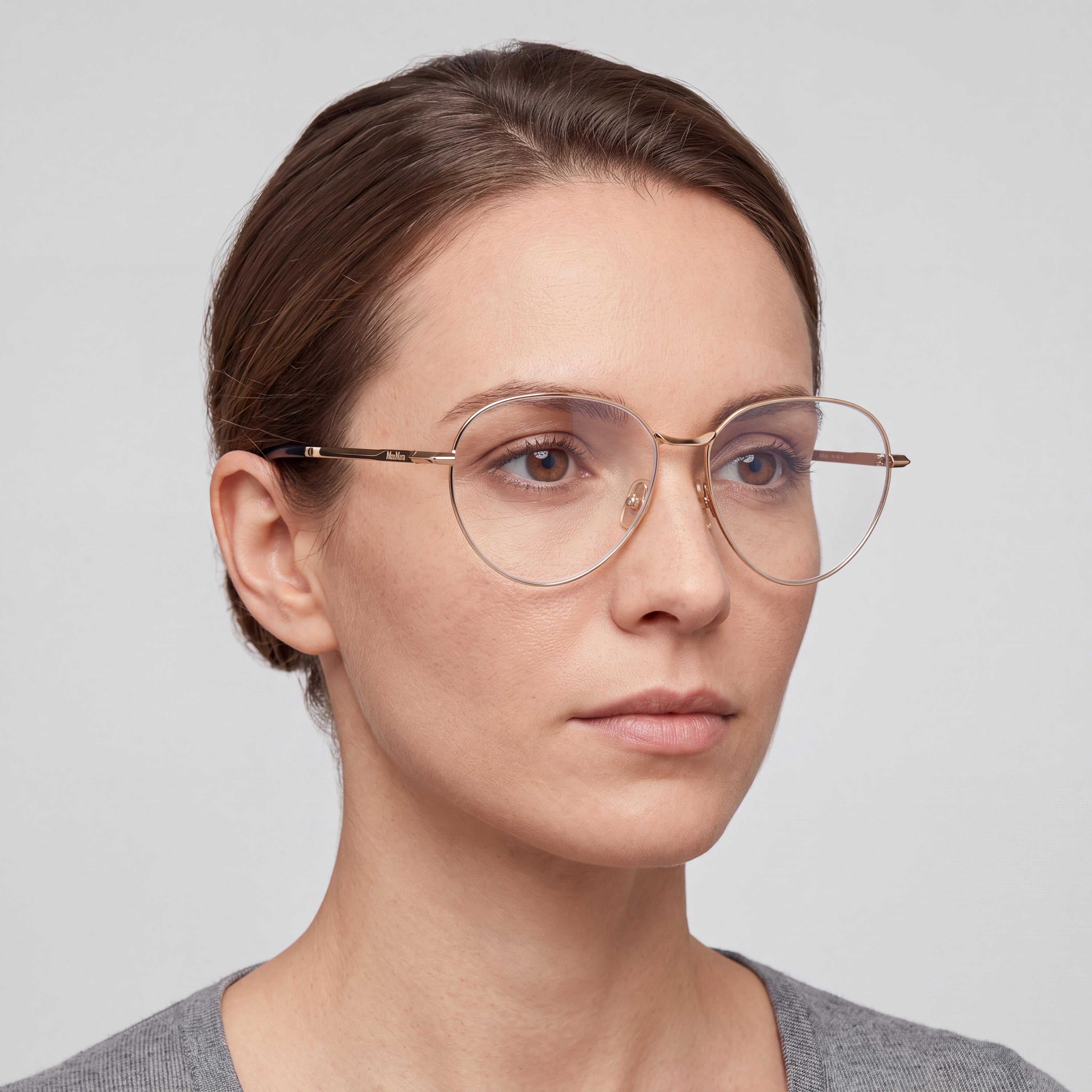 Gafas de sol de metal para mujer MaxMara Mm5178 con lentes de policarbonato, oro intenso brillante, 56-14-140mm, Photo 3