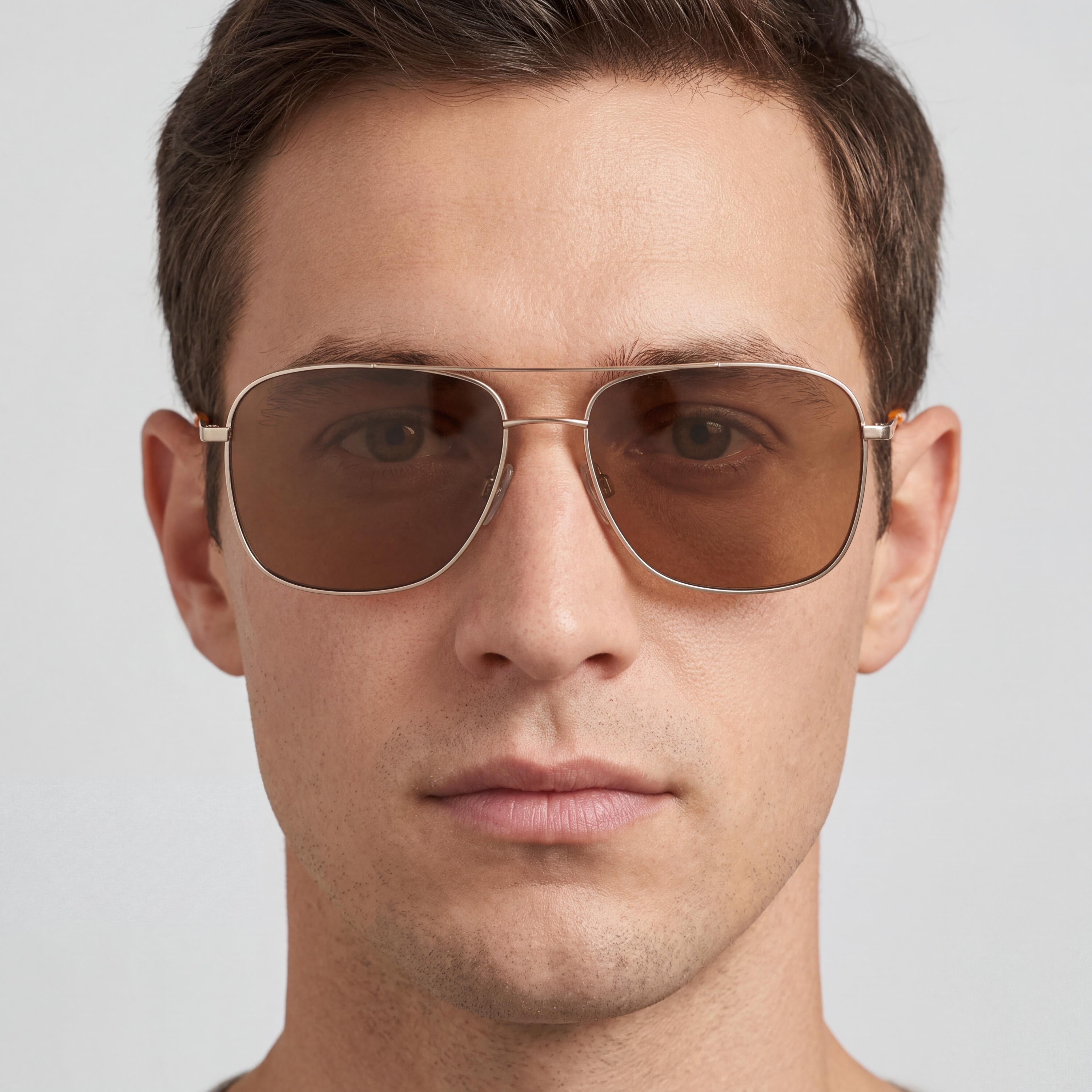 Gafas de sol unisex cuadradas de metal dorado neón naranja no polarizadas con protección UV de 58 mm DKNY, Photo 5