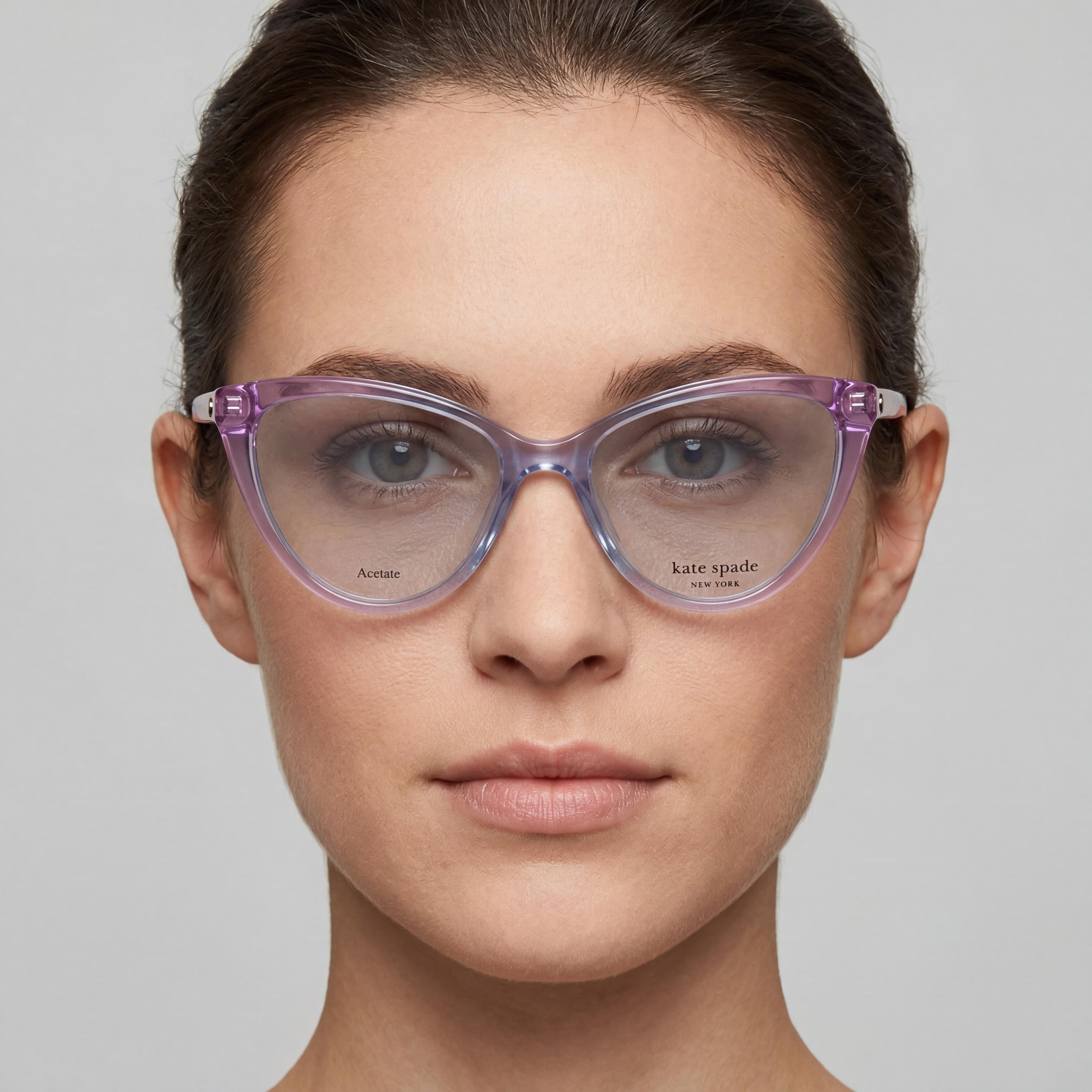 kate spade new york Modern Unisex Eyeglasses with Green Acetate Frame and Polycarbonate Lenses, 48mm, Photo 5