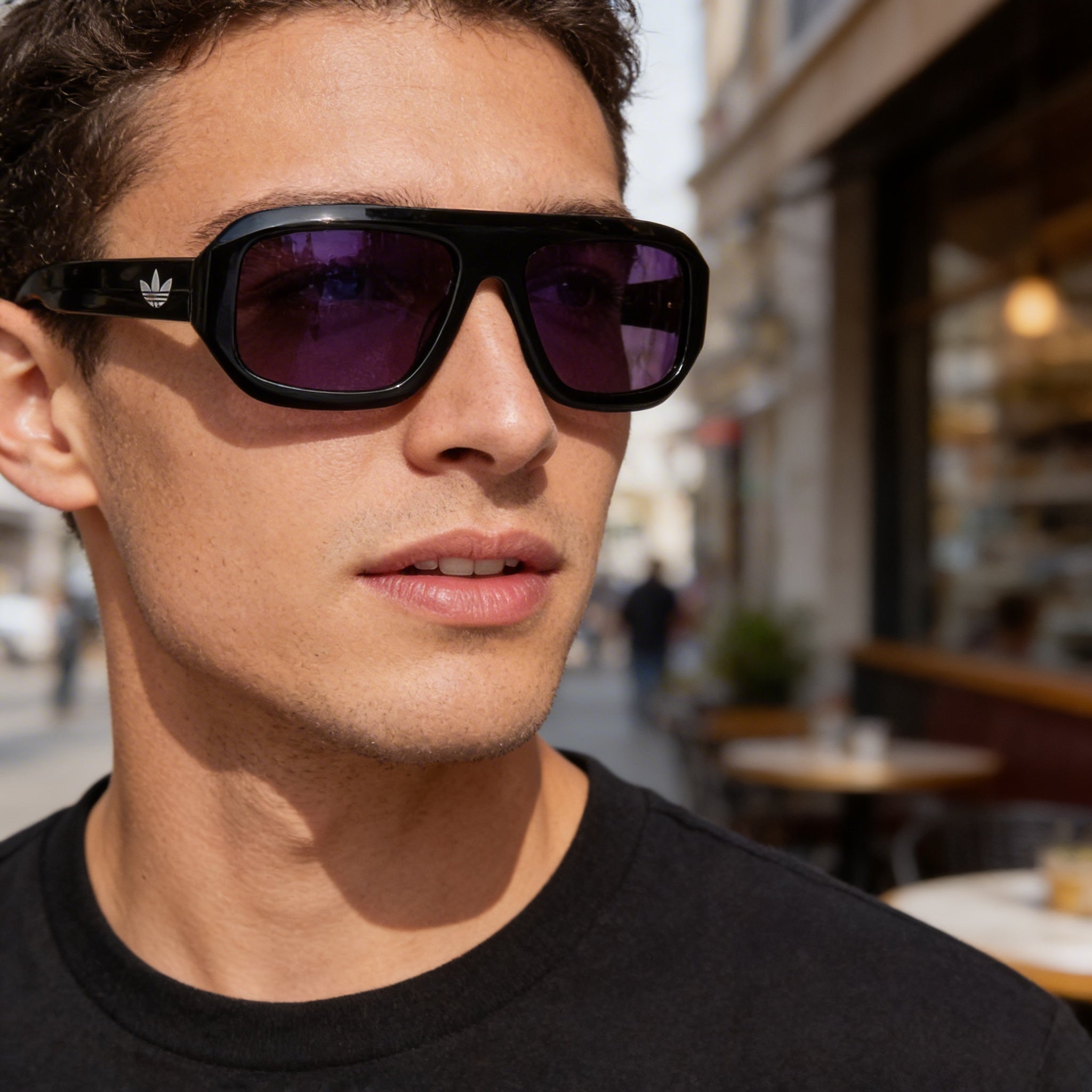 Adidas Or0131 Men's Shiny Black Plastic Frame UV 400 Non-Polarized Smoke Lenses 58mm, Photo 5