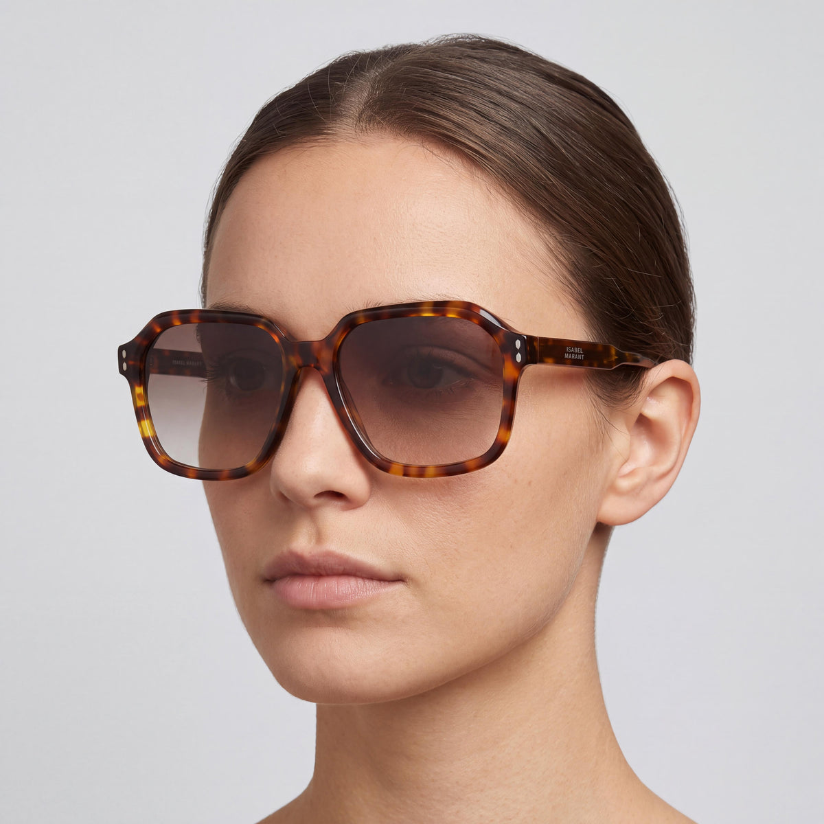 Gafas de sol Isabel Marant Thin Fancy Acetate para mujer, color marrón Habana, protección UV no polarizada, 56 mm, Photo 3