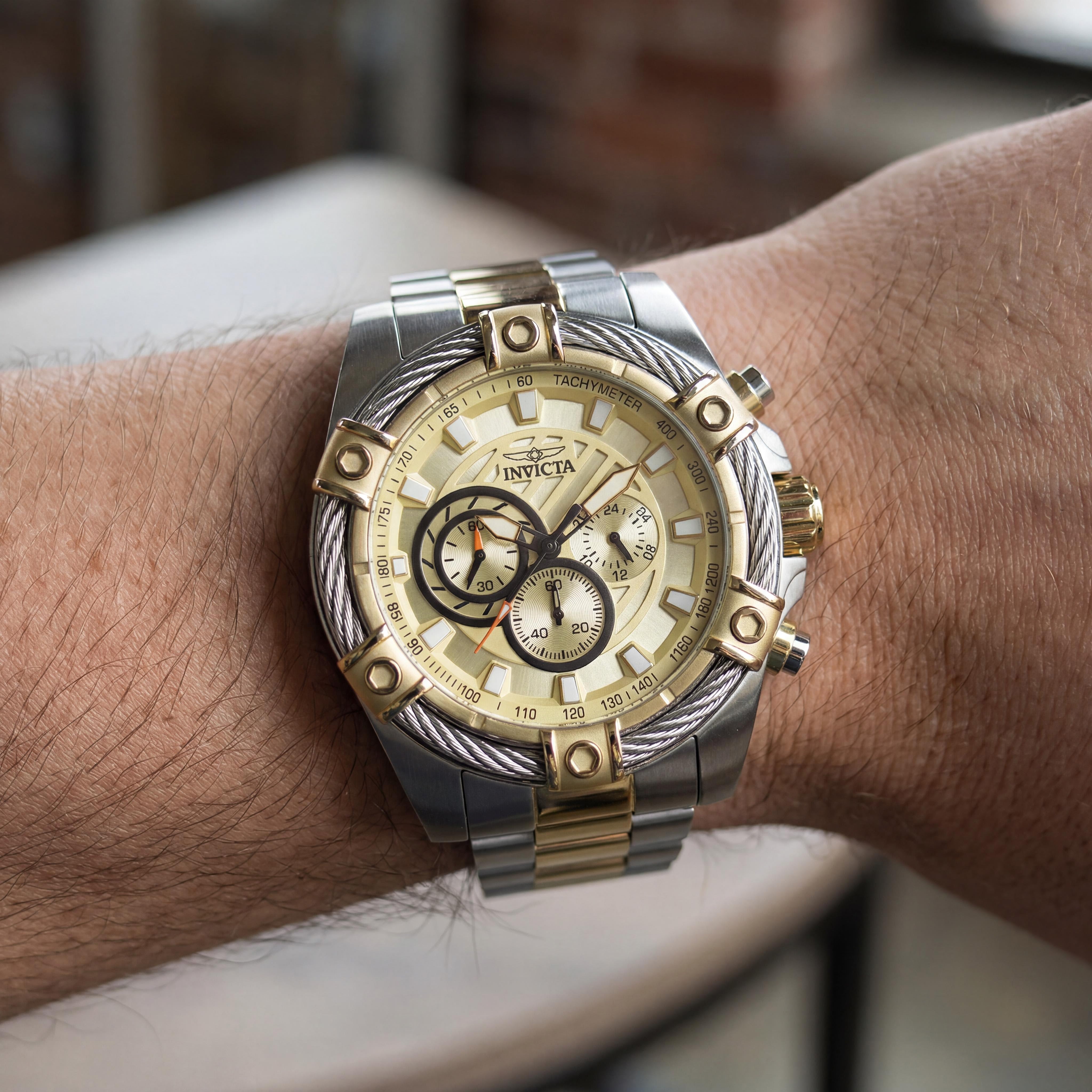 Invicta Bolt 49747 Men's Chronograph Two-Tone Gold & Silver-Tone Stainless Steel Bracelet Watch 52mm, Photo 4
