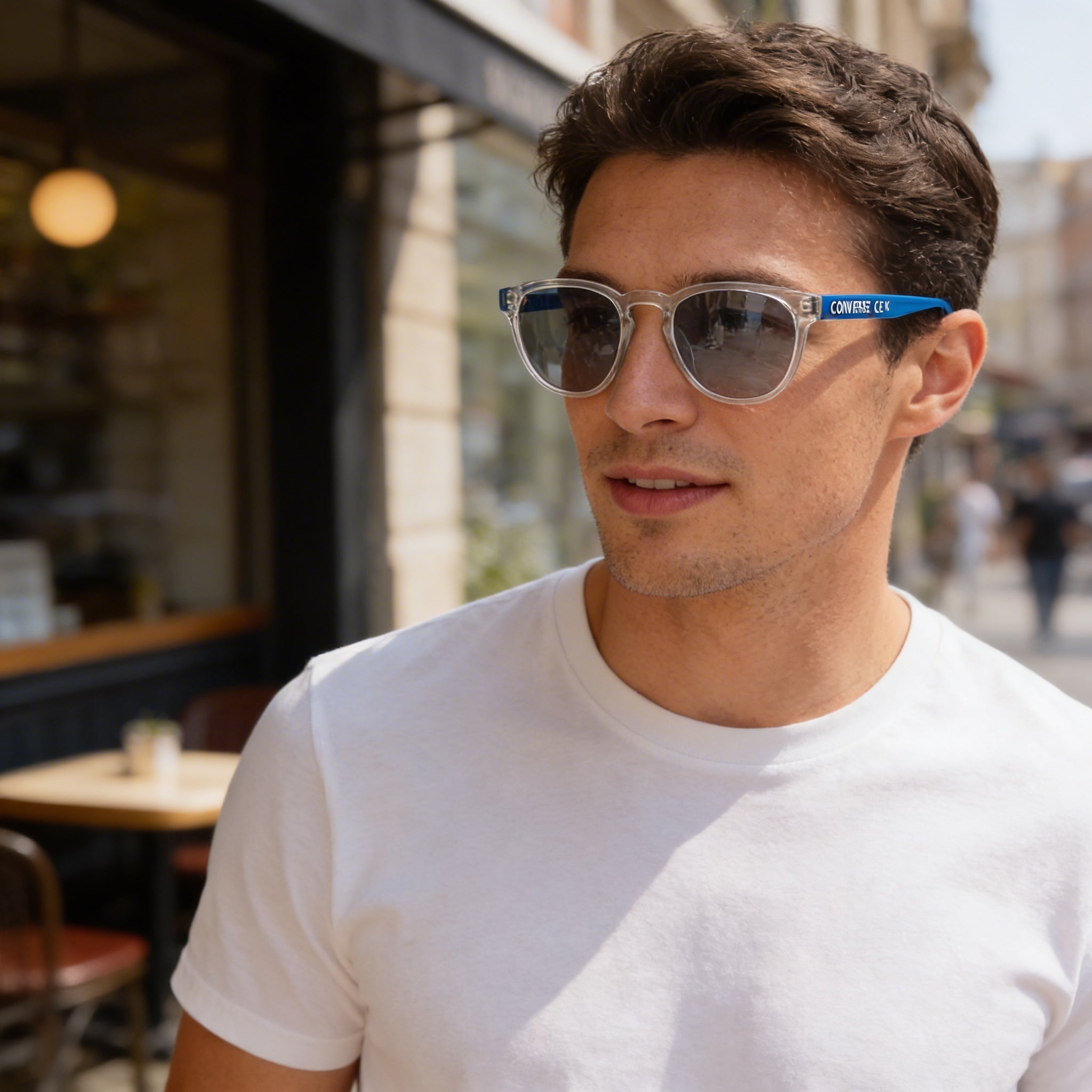 Gafas de sol Converse Modern para hombre, con montura inyectada Crystal Clear, protección UV, no polarizadas, de 52 mm, Photo 4