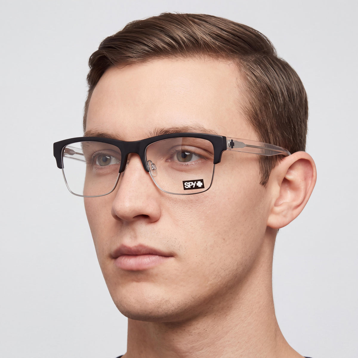Gafas graduadas unisex Spy Weston 5050 55 de acetato en negro mate y cristal brillante con lentes sin graduación de 55 mm, Photo 5