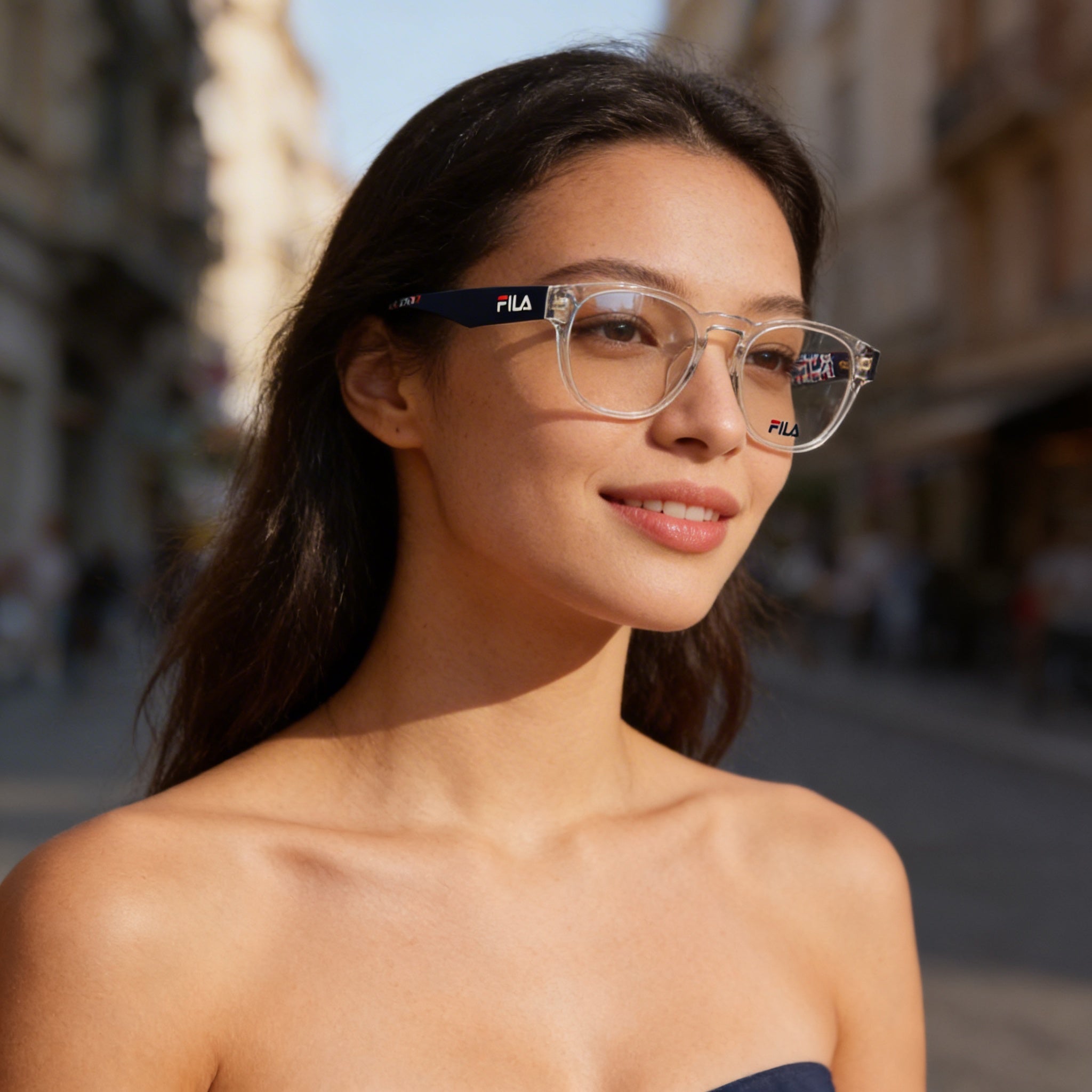 Gafas ópticas cuadradas Fila Classic de montura completa para mujer con montura de acetato de cristal, 50 mm, Photo 6