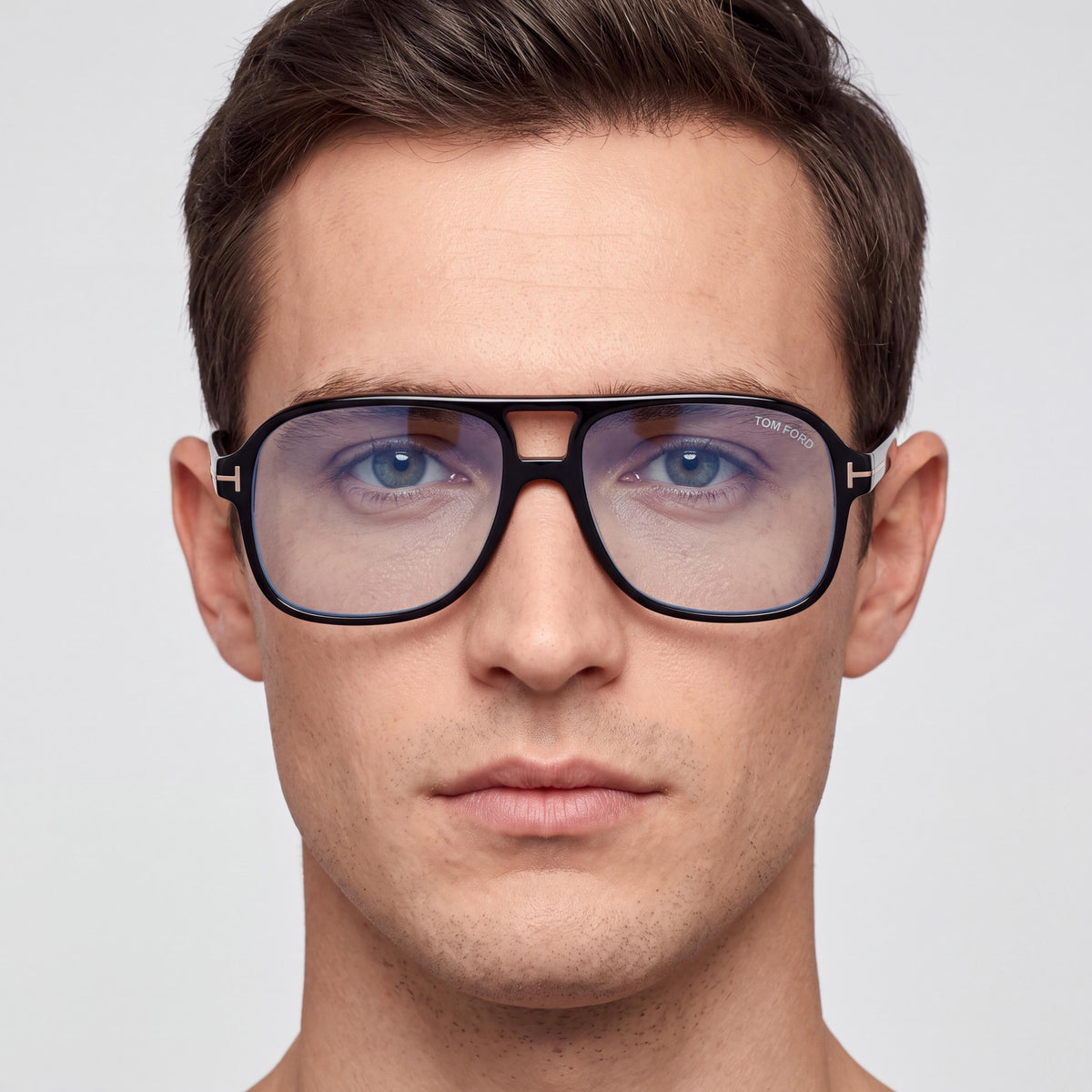Tom Ford Men's Ft6058-b Pilot Shiny Black Blue Filter Plastic Frame Black Polycarbonate Lens 58mm, Photo 4