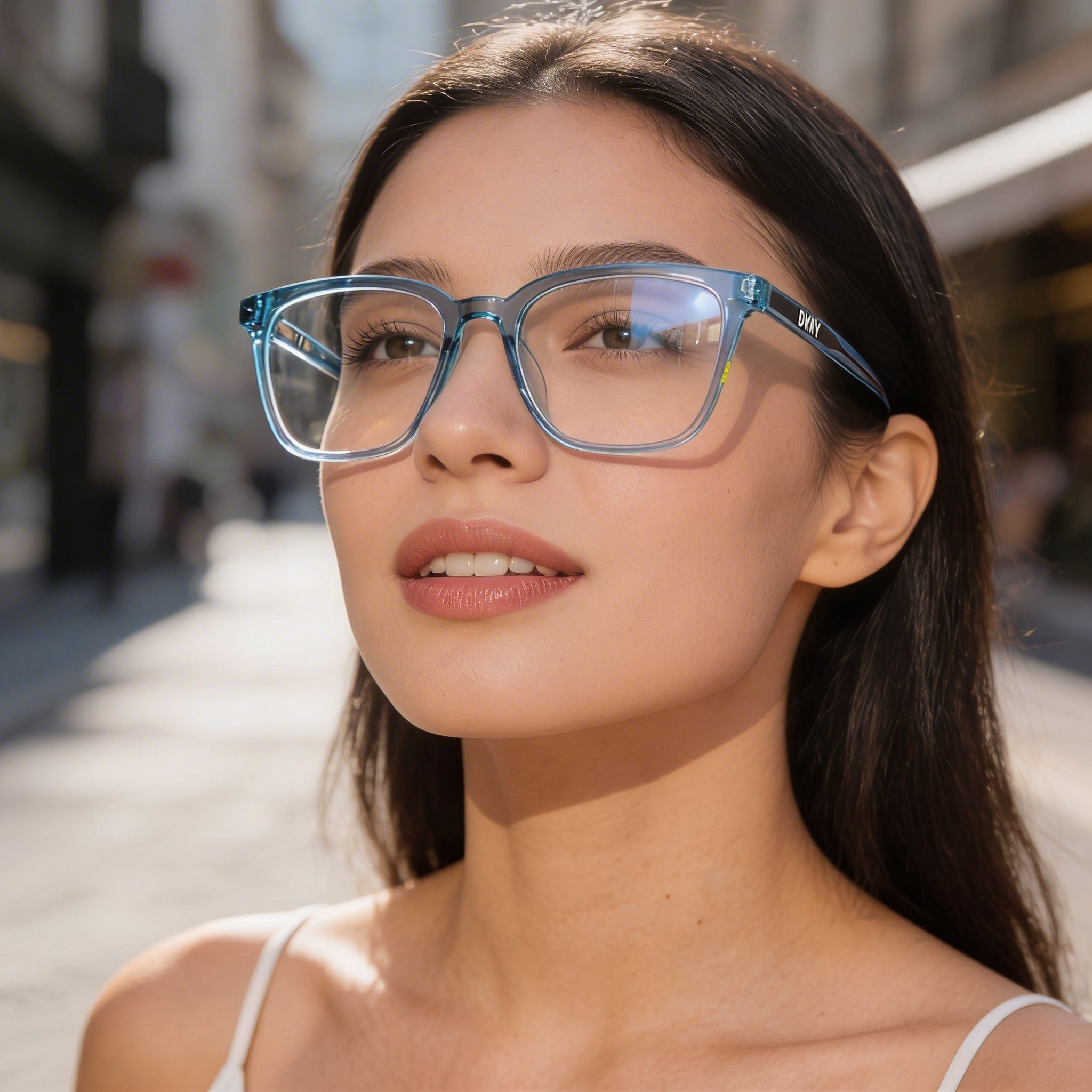 DKNY Dk5060 Women's Acetate Optical Frames in Blue Laminate with Blue Laminate Lenses 52mm, Photo 4