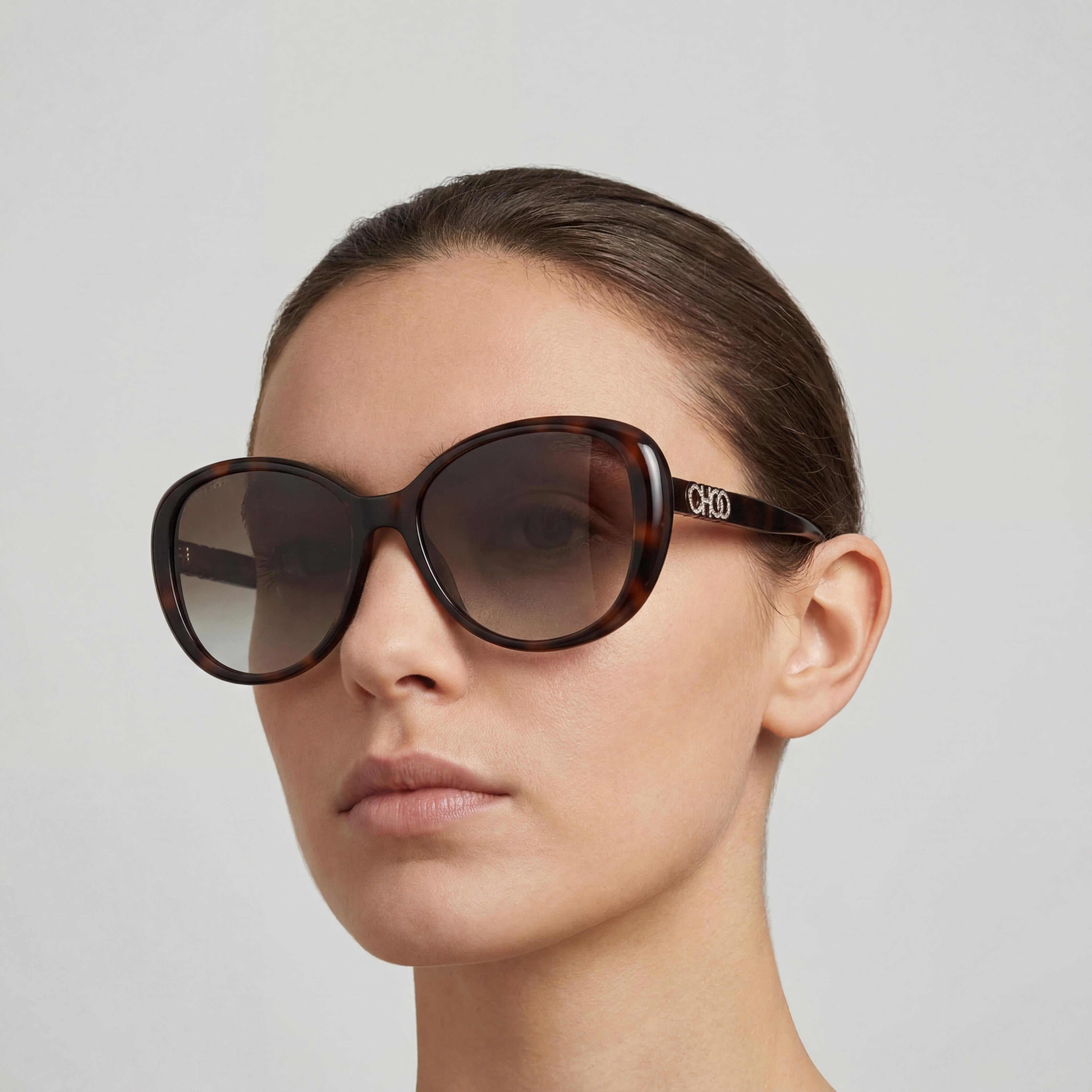 Jimmy Choo Amira/G/S 086HA Havana Oval Sunglasses for Women, 57mm, Photo 5