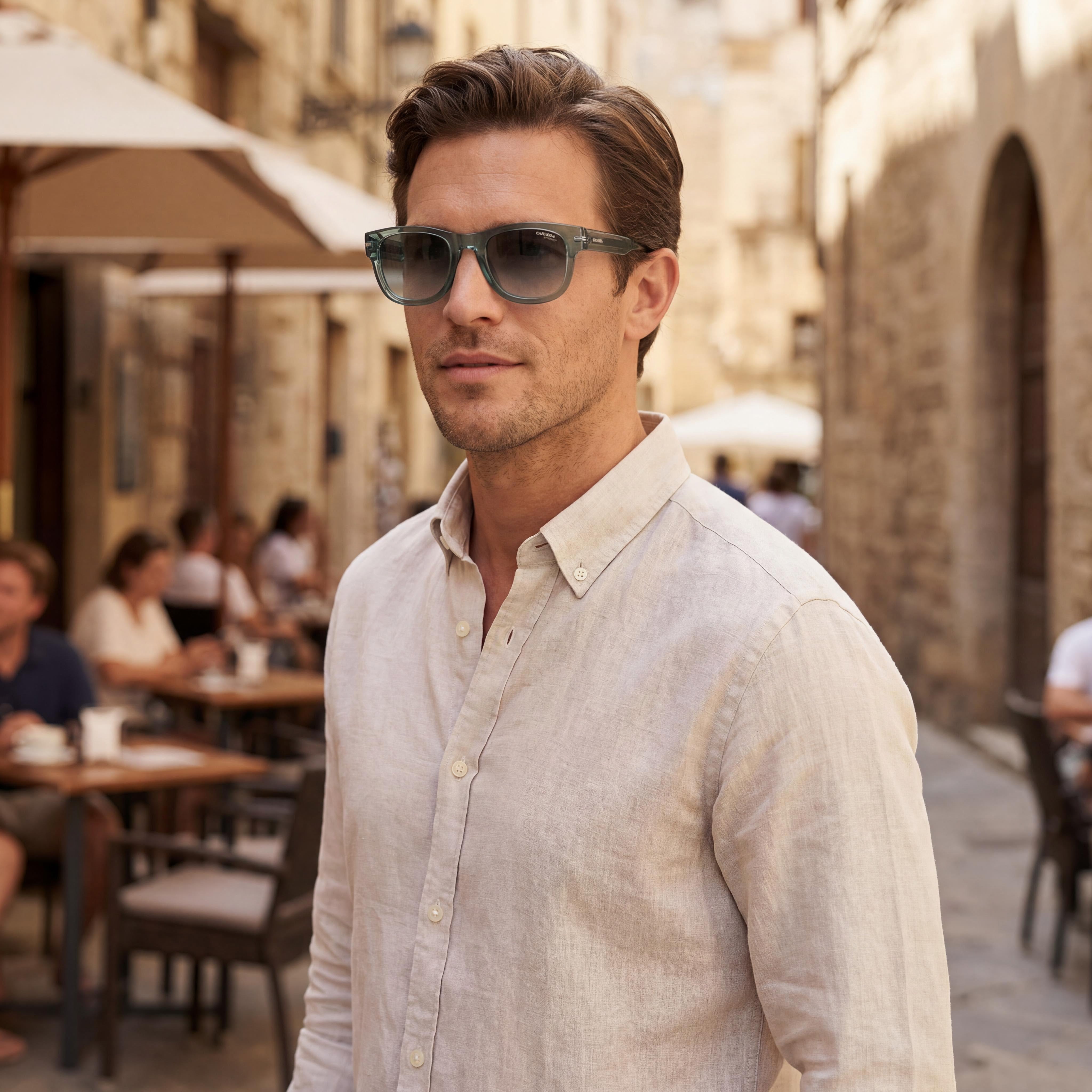 Carrera 330/S Men's Plastic Teal Frame Green Shaded Non-Polarized Sunglasses 100% UV Protection 50mm, Photo 6