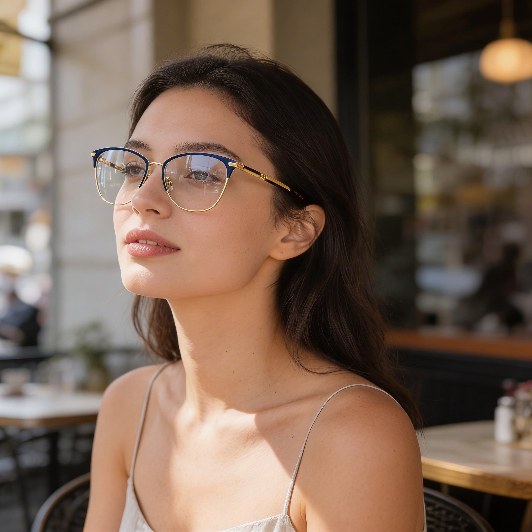 Carolina Herrera Her 0161 Modern Women's Alloy Steel Frame Gold Blue Non-polarised Sunglasses 56mm, Photo 6