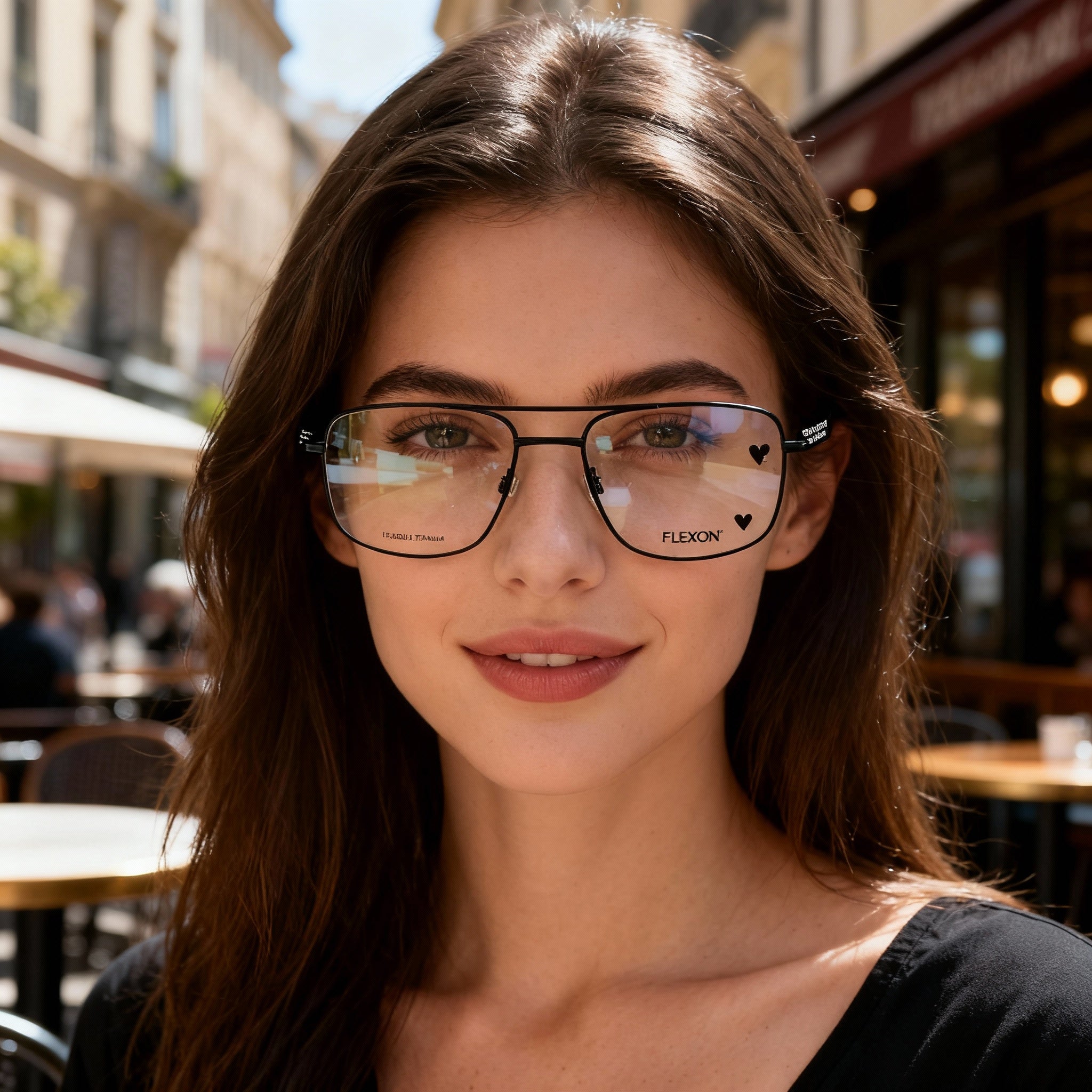 Flexon H6062 Unisex Metal Frame Polarized Sunglasses with Matte Navy Finish, 54mm Lens, Photo 5