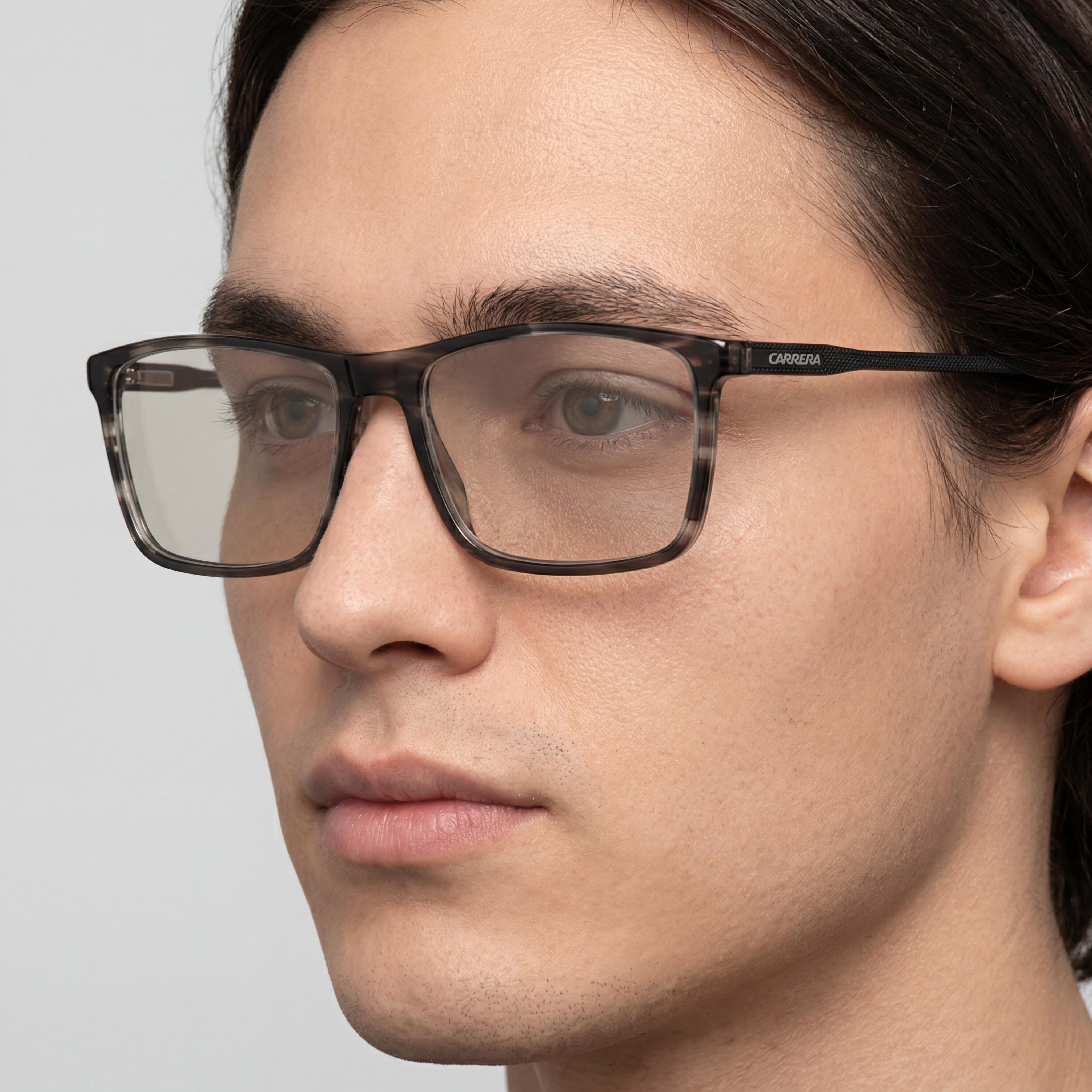 Carrera Carrera 225 Unisex Grey Horn Acetate Eyeglasses with Polycarbonate Lenses 56-17-145, Photo 4