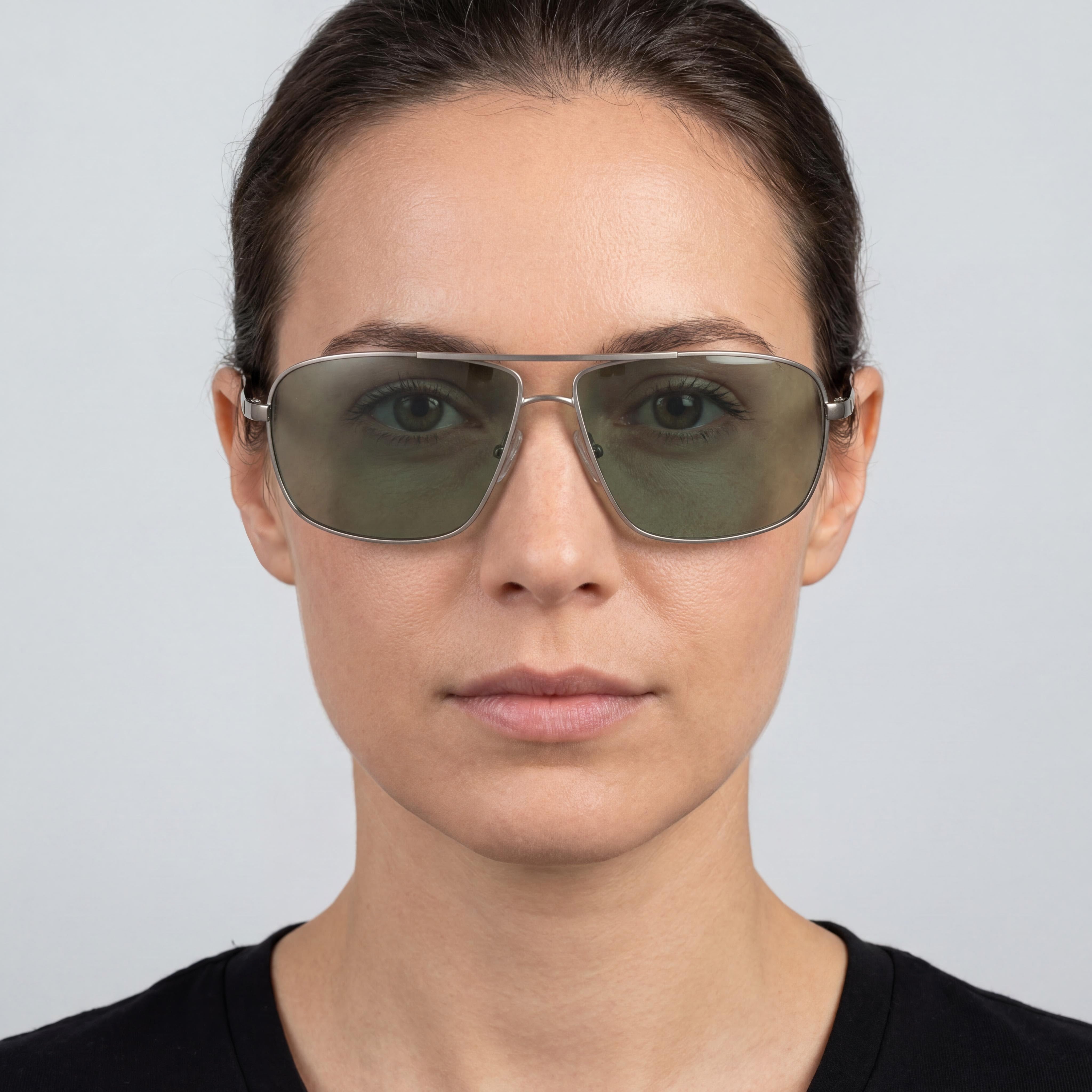 Gafas de sol GUESS Gf0232 para mujer, montura verde níquel-estaño claro mate, lentes verdes, protección UV, patillas de 145 mm, Photo 5