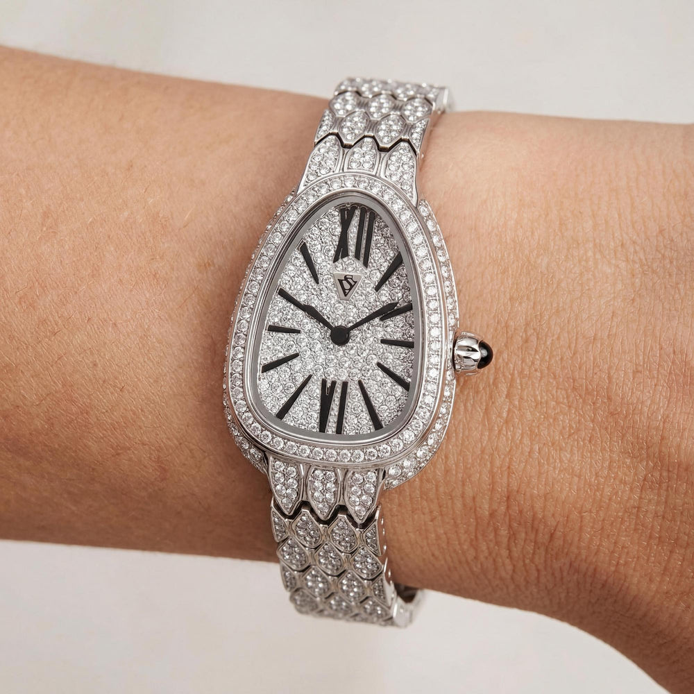 Reloj de pulsera Christian Van Sant para mujer - Caja y pulsera de acero inoxidable plateado, cuarzo, resistente al agua
