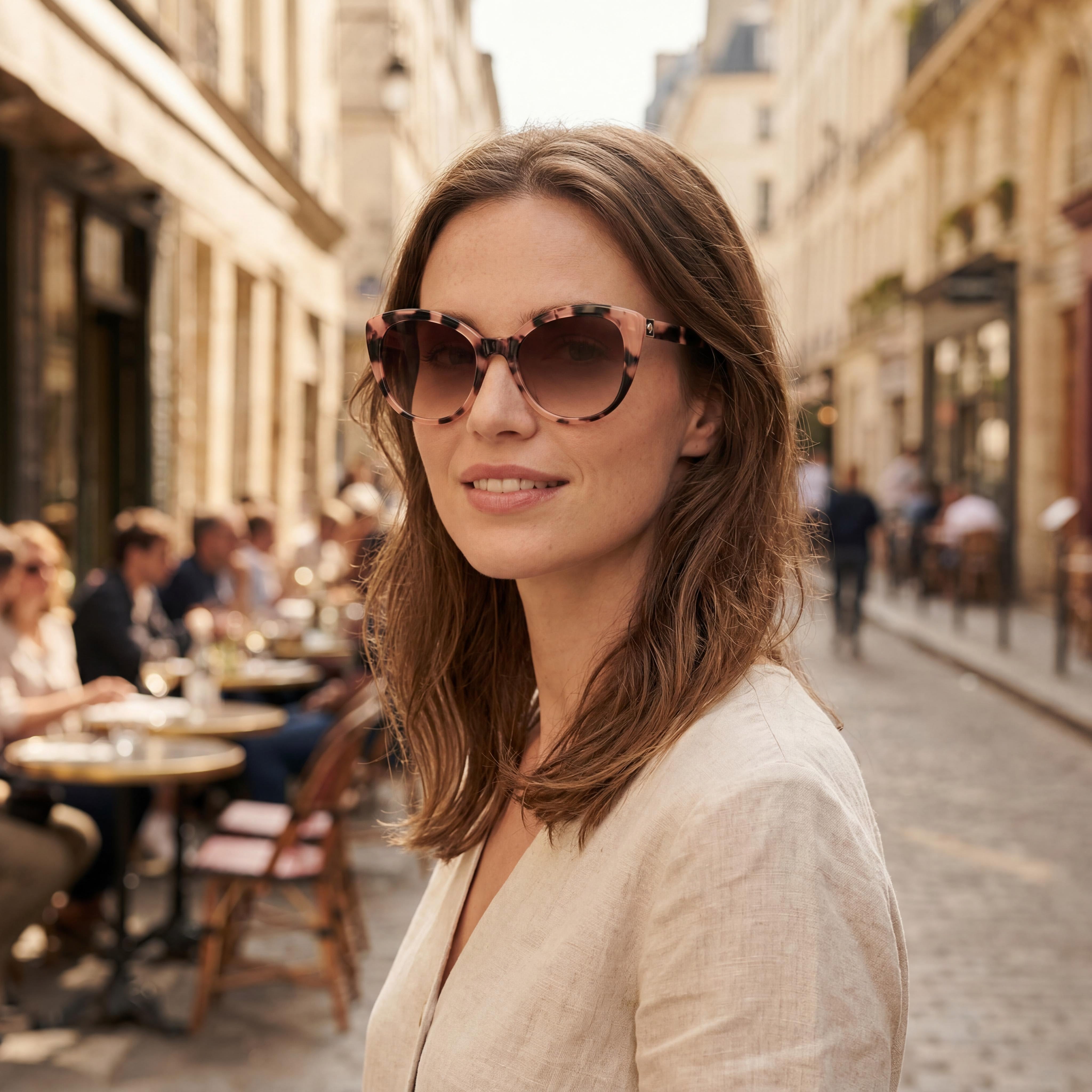 kate spade new york Amberlee/S Women's Pink Havana Brown Pink Gradient Plastic UV Protection Non-Polarized 55-20-140, Photo 4
