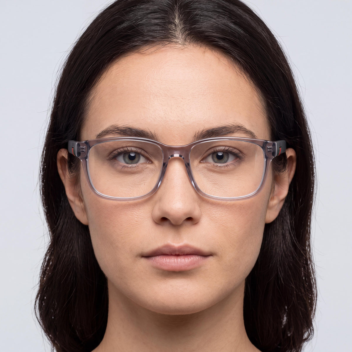 Gucci Women's GG0011O-007 Transparent Light Grey Plastic Eyeglasses 55mm, Photo 4