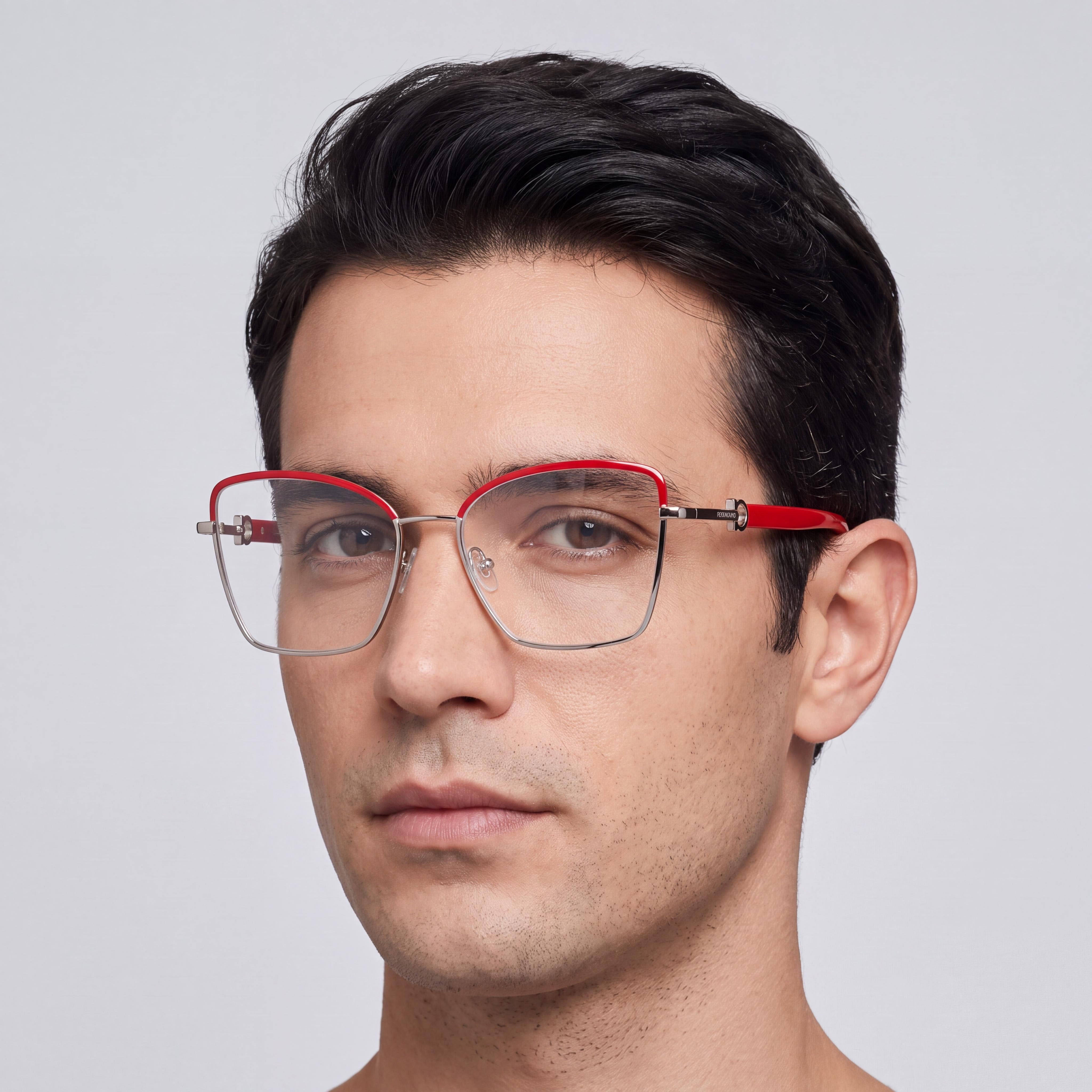 Salvatore Ferragamo Sf2223n Men's Light Gold Burgundy Metal Frame Polycarbonate Lens Eyewear 54mm, Photo 3