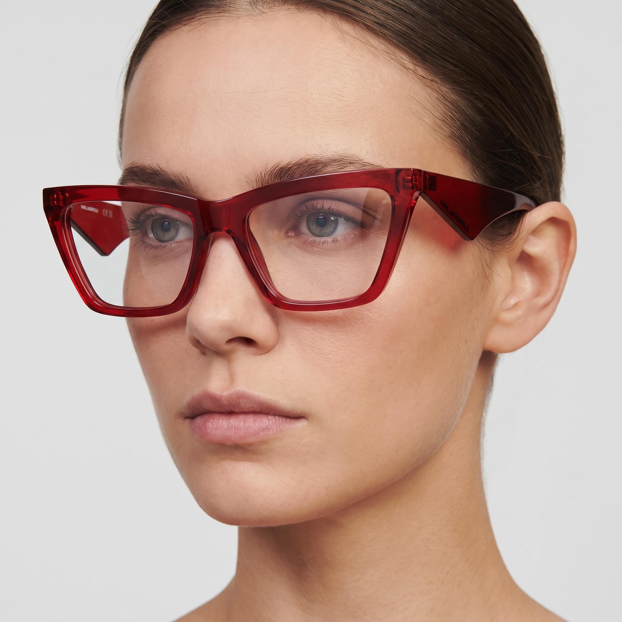 KARL LAGERFELD Kl6195 Gafas Ópticas de Acetato Rojo para Mujer 54mm, Photo 5