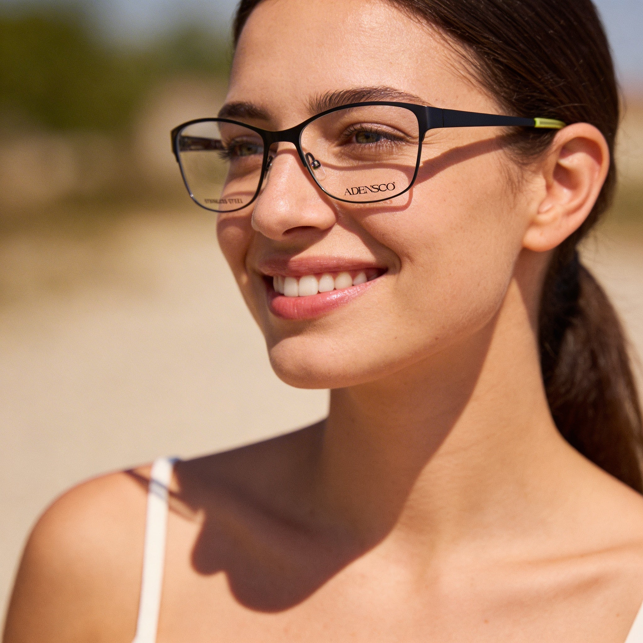 Adensco 205 Unisex Full Rim Rectangular Metal Frame Navy Eyeglasses with Clear Lenses 51mm, Photo 5