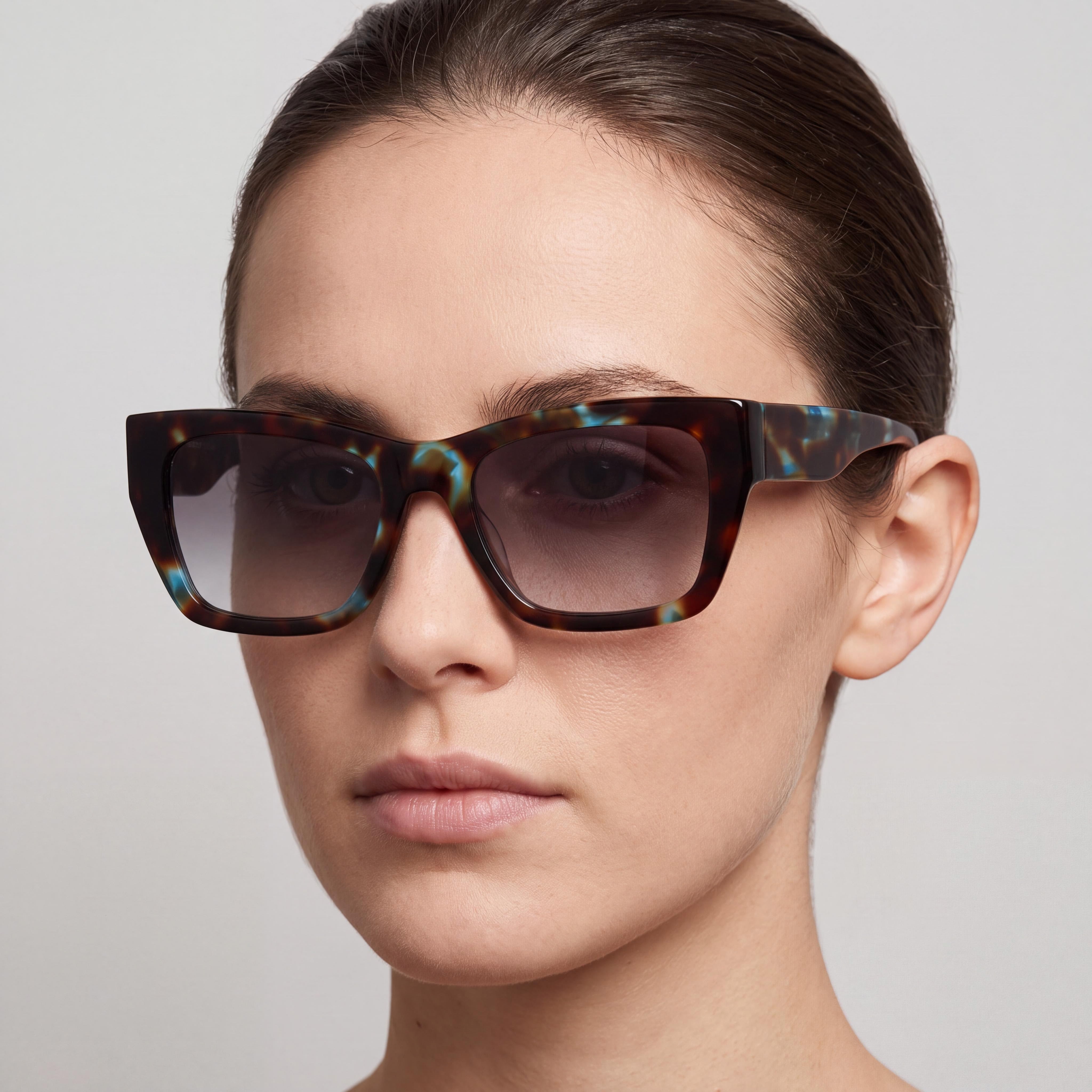Donna Karan Do519s Women's Acetate Eyewear with Blue Tortoise Frame and Blue Smoke Gradient Lenses 55-19-140, Photo 5