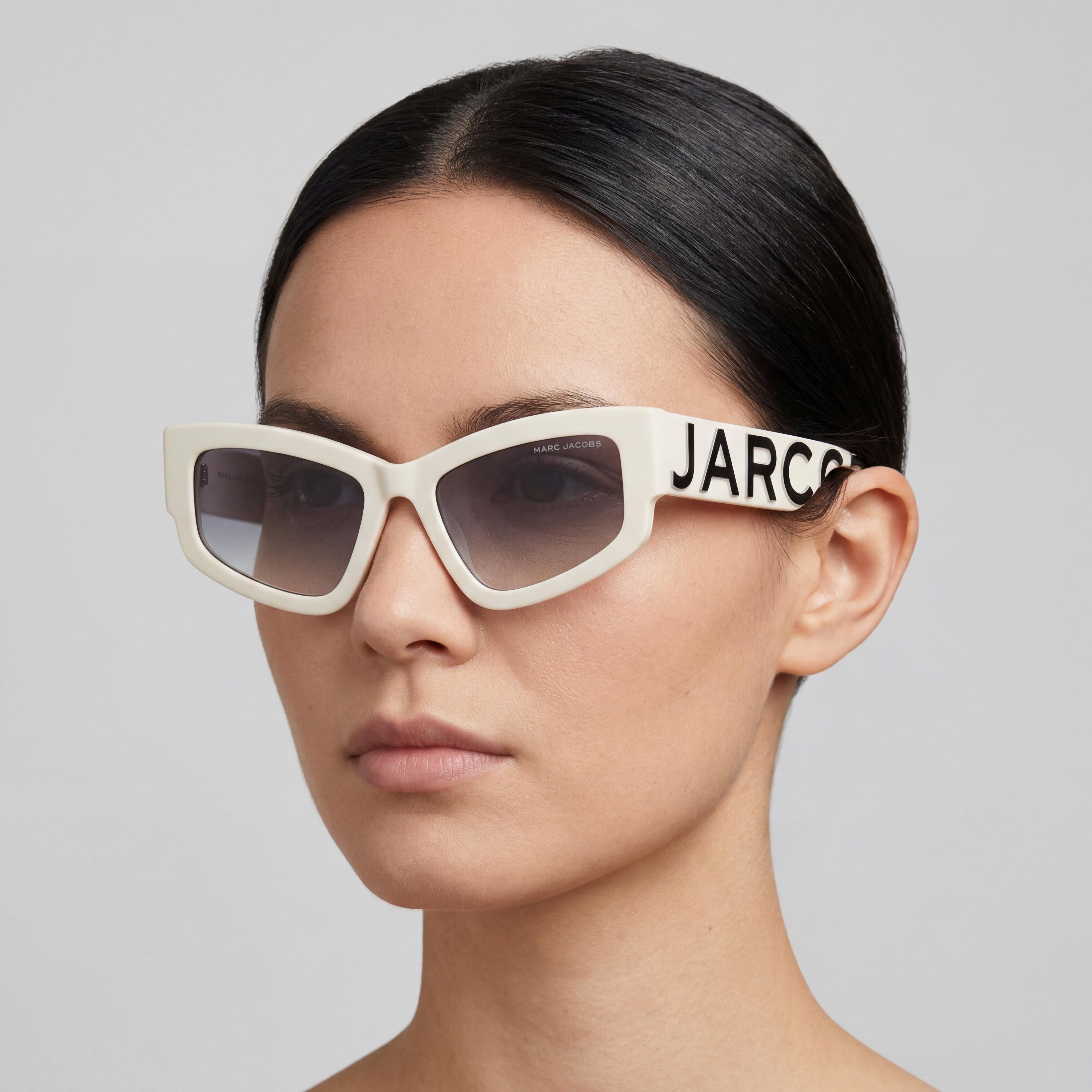 Gafas de sol Marc Jacobs casual para mujer, montura de poliamida rosa burdeos, lentes de policarbonato gris oscuro sombreado 55-19-145, Photo 5
