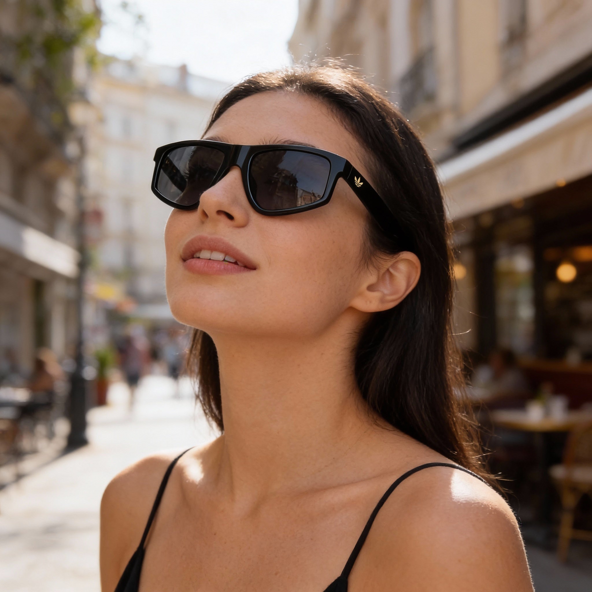adidas Originals Or0108 Unisex Shiny Black Eyeglasses Frames, Ready for Prescription Lenses, Featuring Clear Demo Lenses, Photo 5