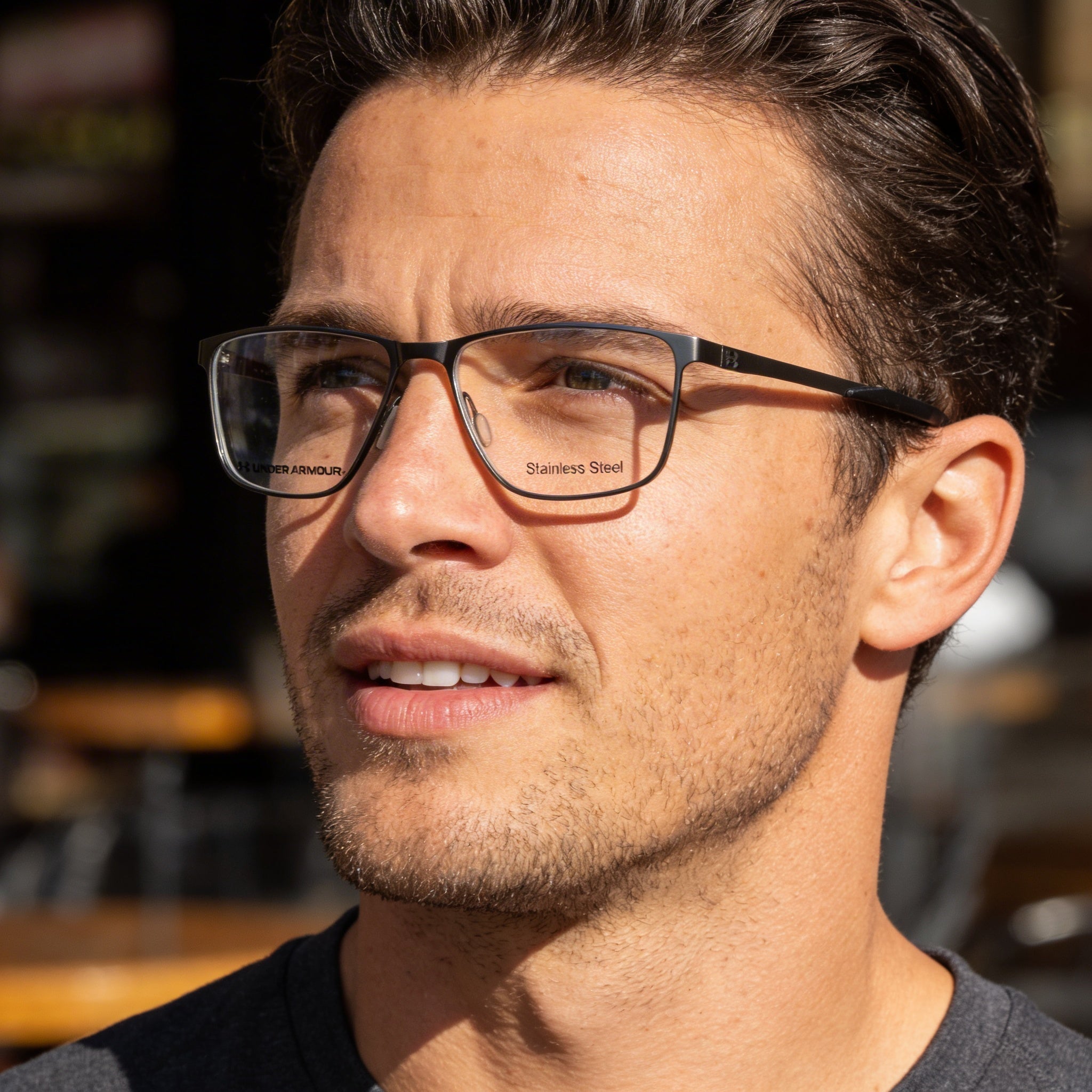 Under Armour UA 5052/G Black Rectangle Eyeglasses for Men, 54mm, Photo 3