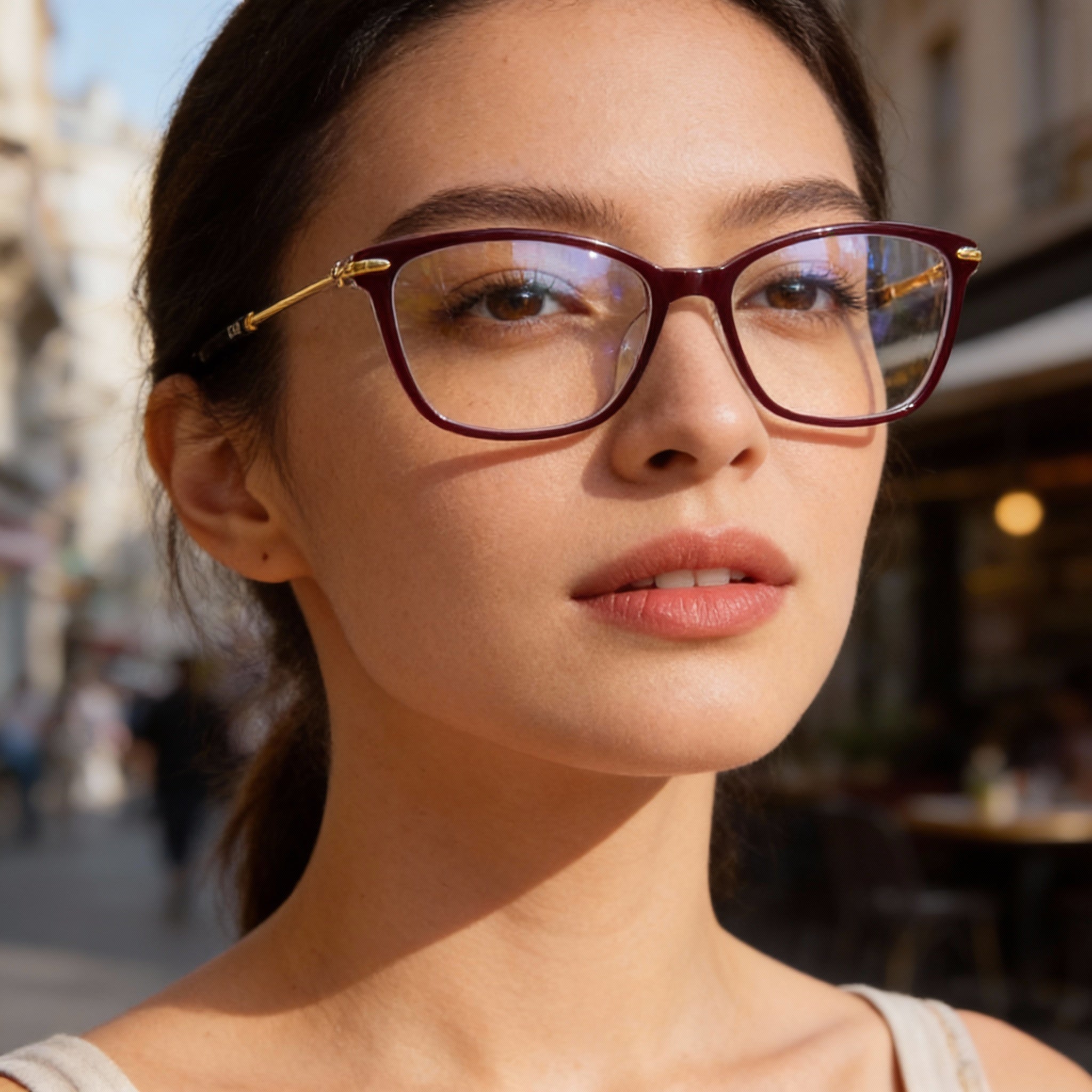 M Missoni MIS 0058 Women's Burgundy Clear Acetate Frame Sunglasses with Polycarbonate Lenses 100% UV Protection 55mm, Photo 3