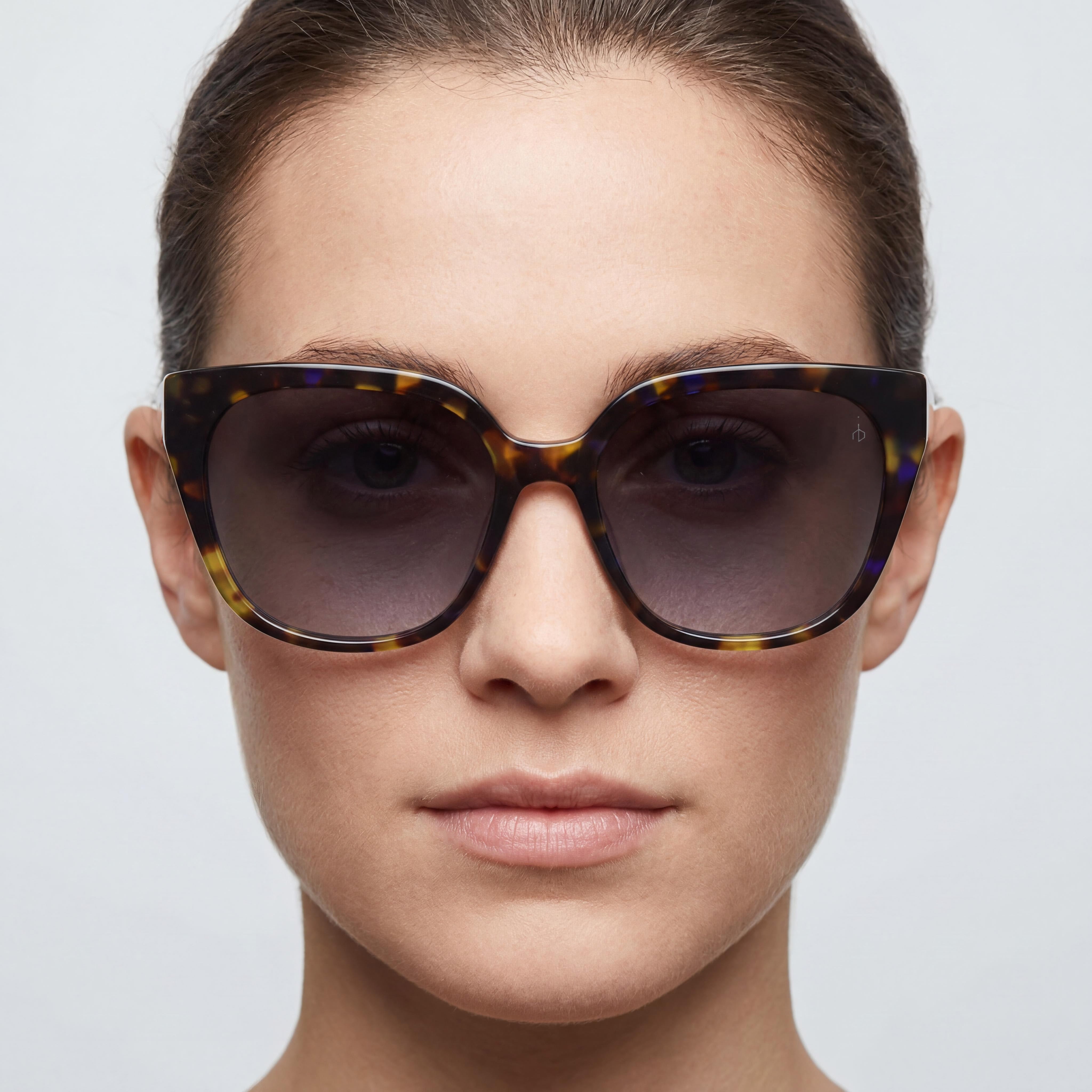 rag & bone Modern Heritage Women's Yellow Havana Grey Acetate Dark Grey Shaded UV Protection Non-Polarized 56mm, Photo 5