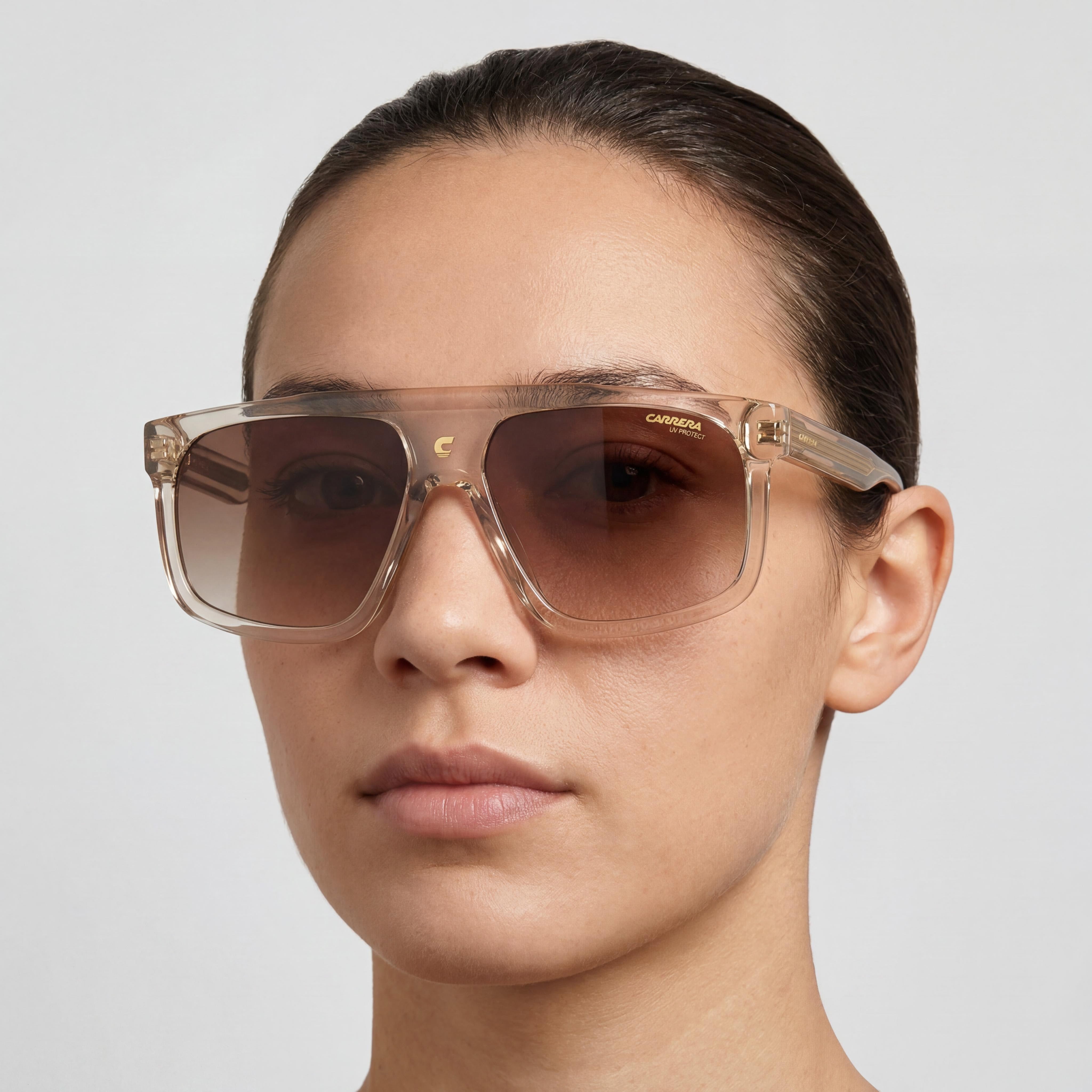 Carrera Contemporary 1061/S Unisex Acetate Sunglasses Beige Frame Brown Shaded Lenses UV Protection 59mm, Photo 5