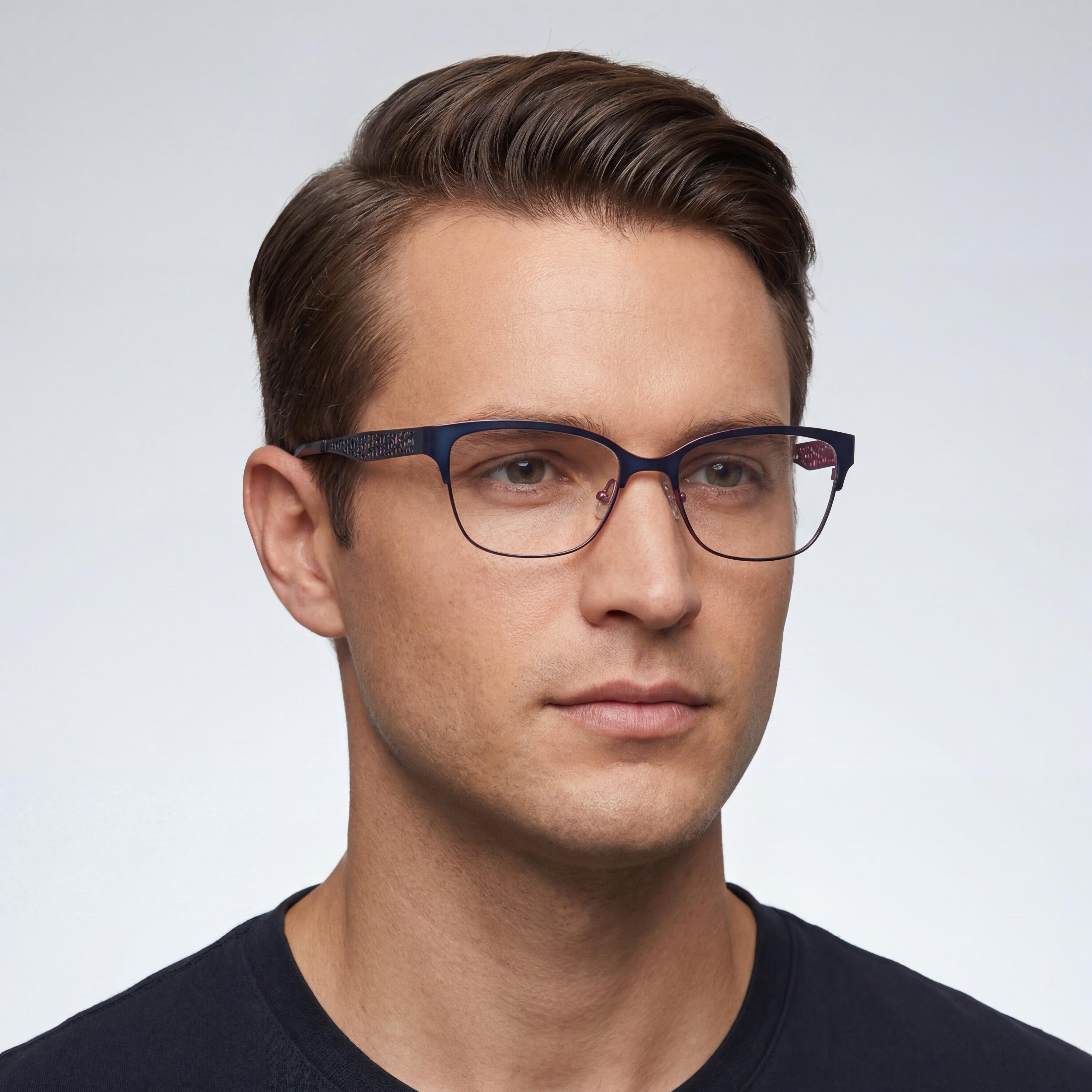 Liz Claiborne 643 Gafas de metal para hombre con lentes de policarbonato en azul rosa 52-16-135, Photo 4