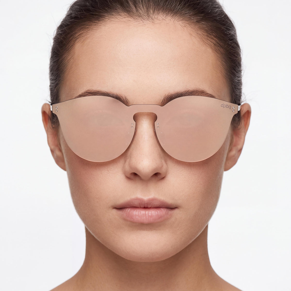 DP69 Women's Rose Gold Composite Frame, Clear Composite Lenses, Non-Polarized Sunglasses, 60mm Lens Width, Photo 3