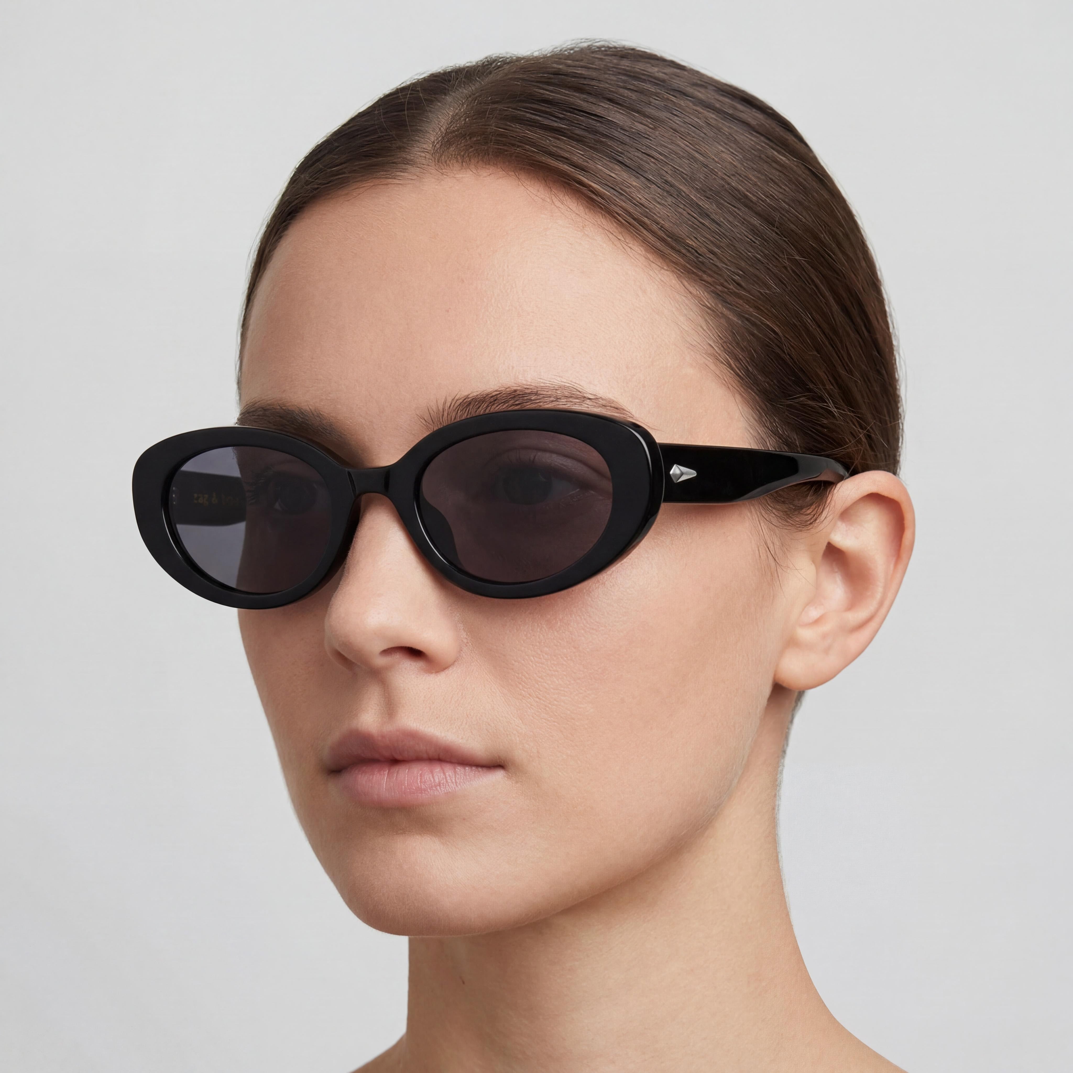 Rag & Bone Modern Women's Black Injected Full Rim Round Sunglasses 52mm, Photo 3