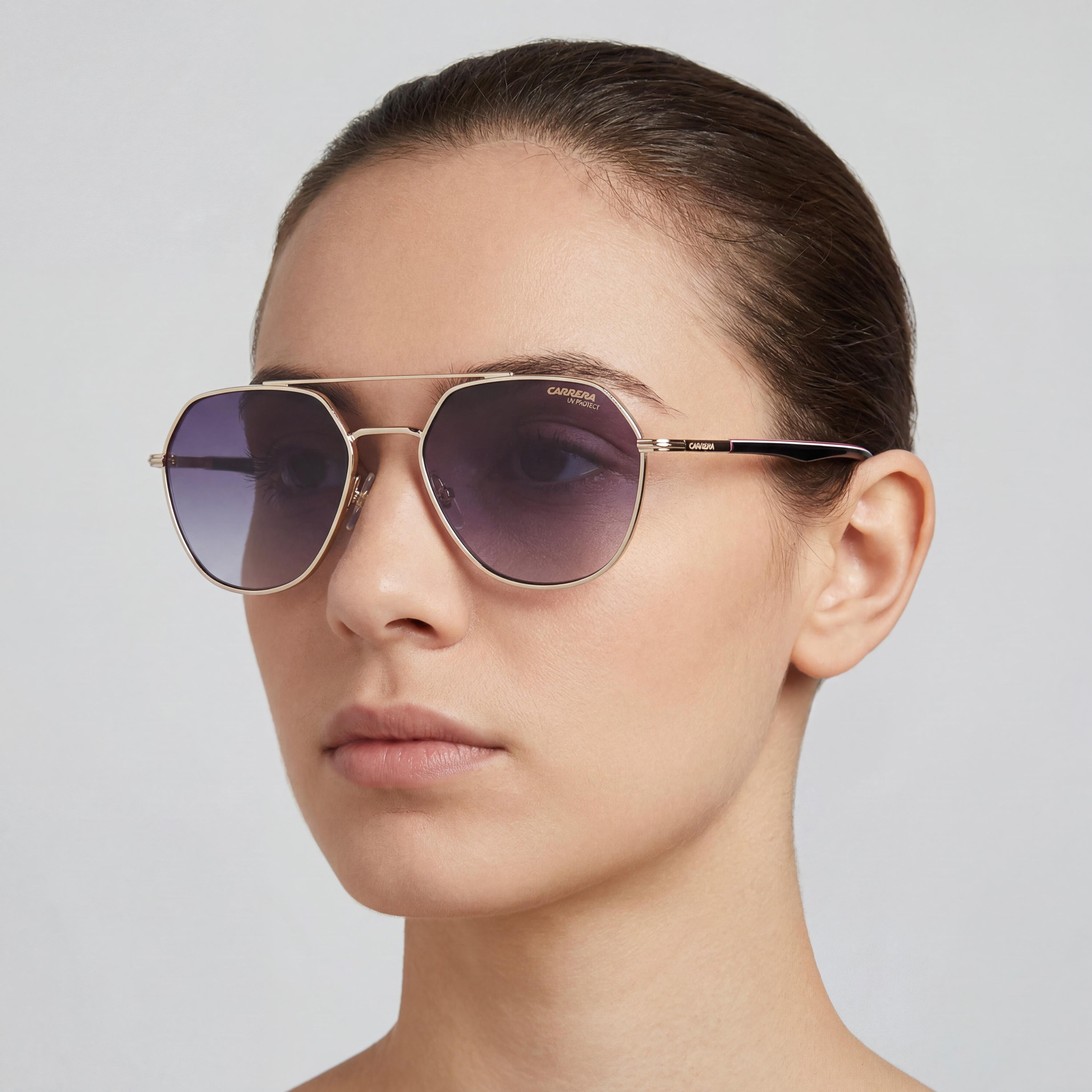 Gafas de sol unisex modernas Carrera 303/s de acero inoxidable, con rayas doradas y negras, protección UV, 53 mm, Photo 5